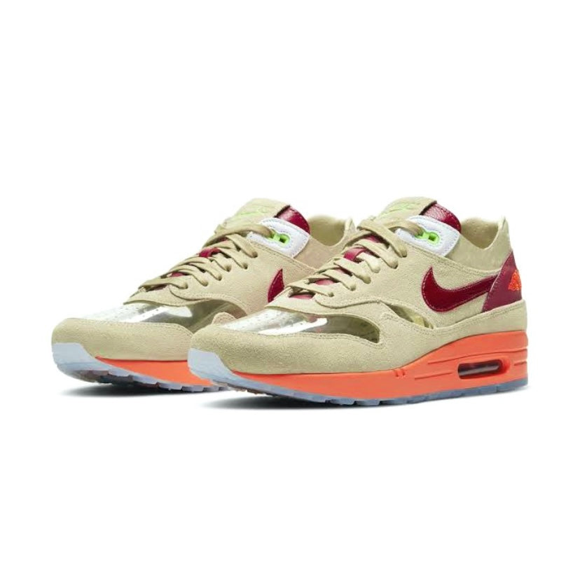 Nike Air Max 1 PS Kids Shoes - Orange Blaze, Deep Red & Tan - Comfortable Sneakers for Boys & Girls - Perfect for School, Play & Everyday Wear