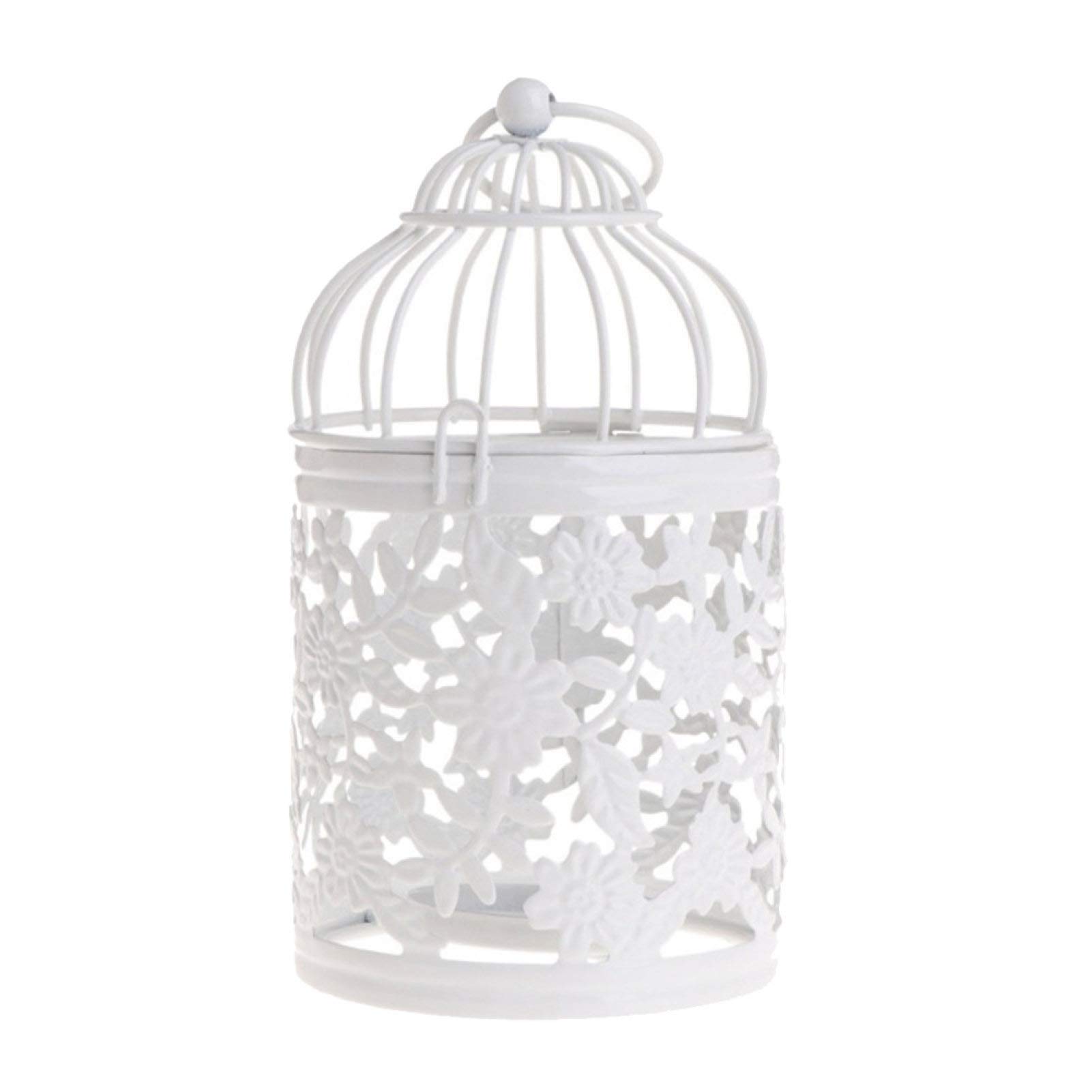 Vintage Metal Bird Cage Candle Holder - Hollow Tealight Hanging Lantern for Home Decor, Wedding & Outdoor Garden Party Lighting