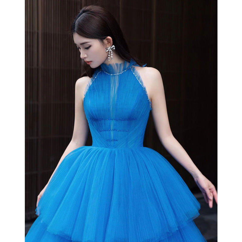 Elegant 2025 Temperament Suspender Light Wedding Dress - New Blue Theme Bridal Gown for Women | Perfect for Street Photography, Indoor Shoots & Romantic Weddings
