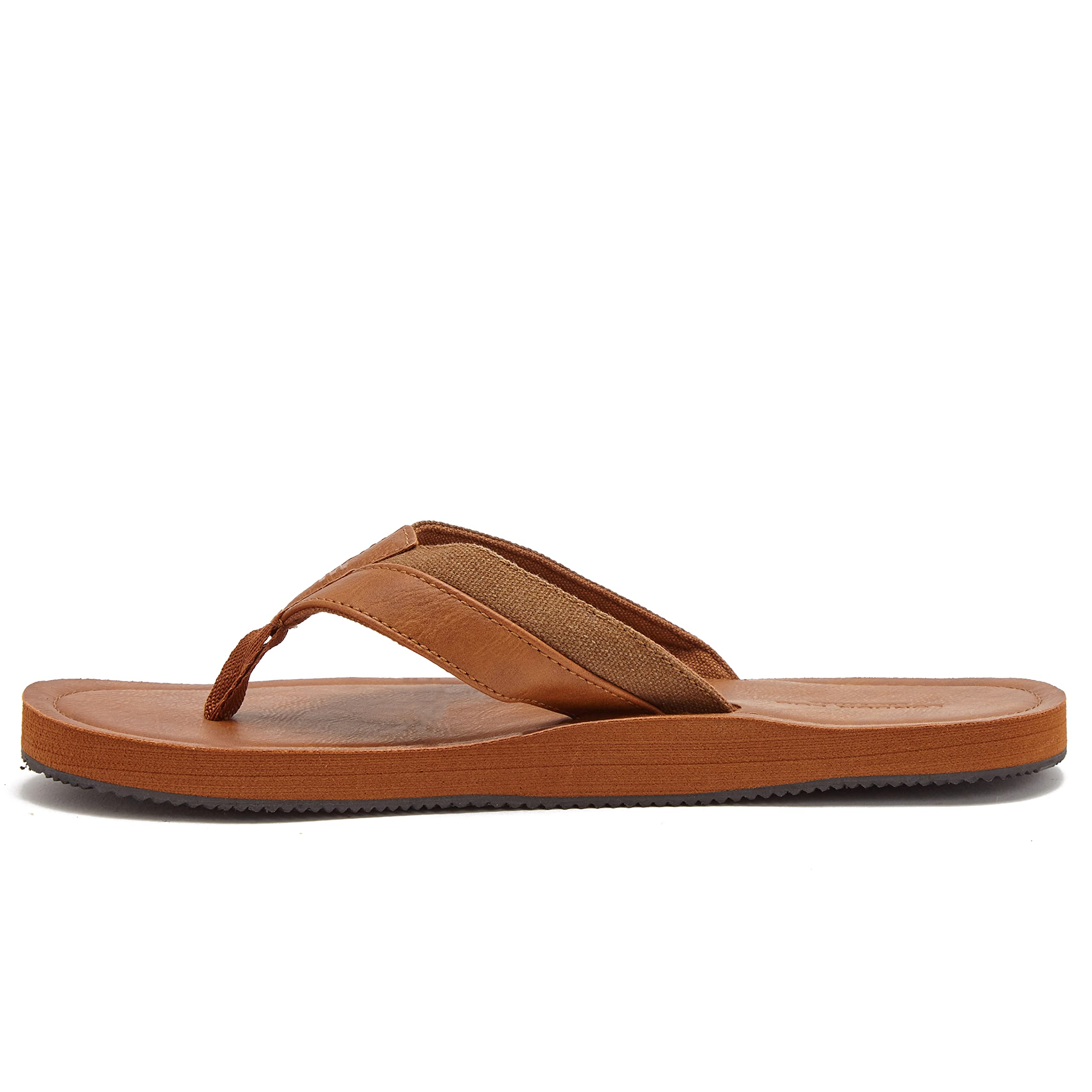 LONDON FOG Trevon Men's Athletic Thong Sandals | Comfortable Flip Flops for Men Size 7-13 | Black, Grey, Brown Options | Perfect for Beach, Pool & Casual Wear