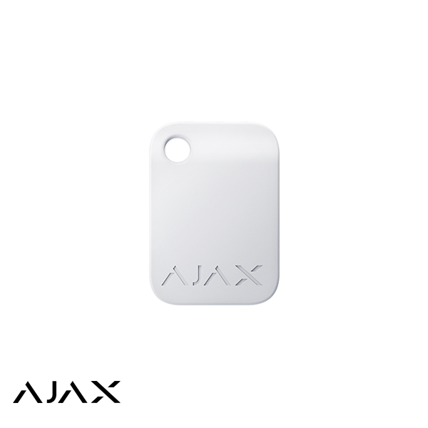 Original Ajax Key Tag in White - Durable & Stylish Keychain for Home, Office, and Travel Use