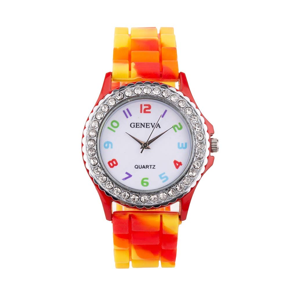 Rainbow Jelly Watch Band for Men & Women - Silicone Crystal Rhinestone Strap for Casual & Party Wear