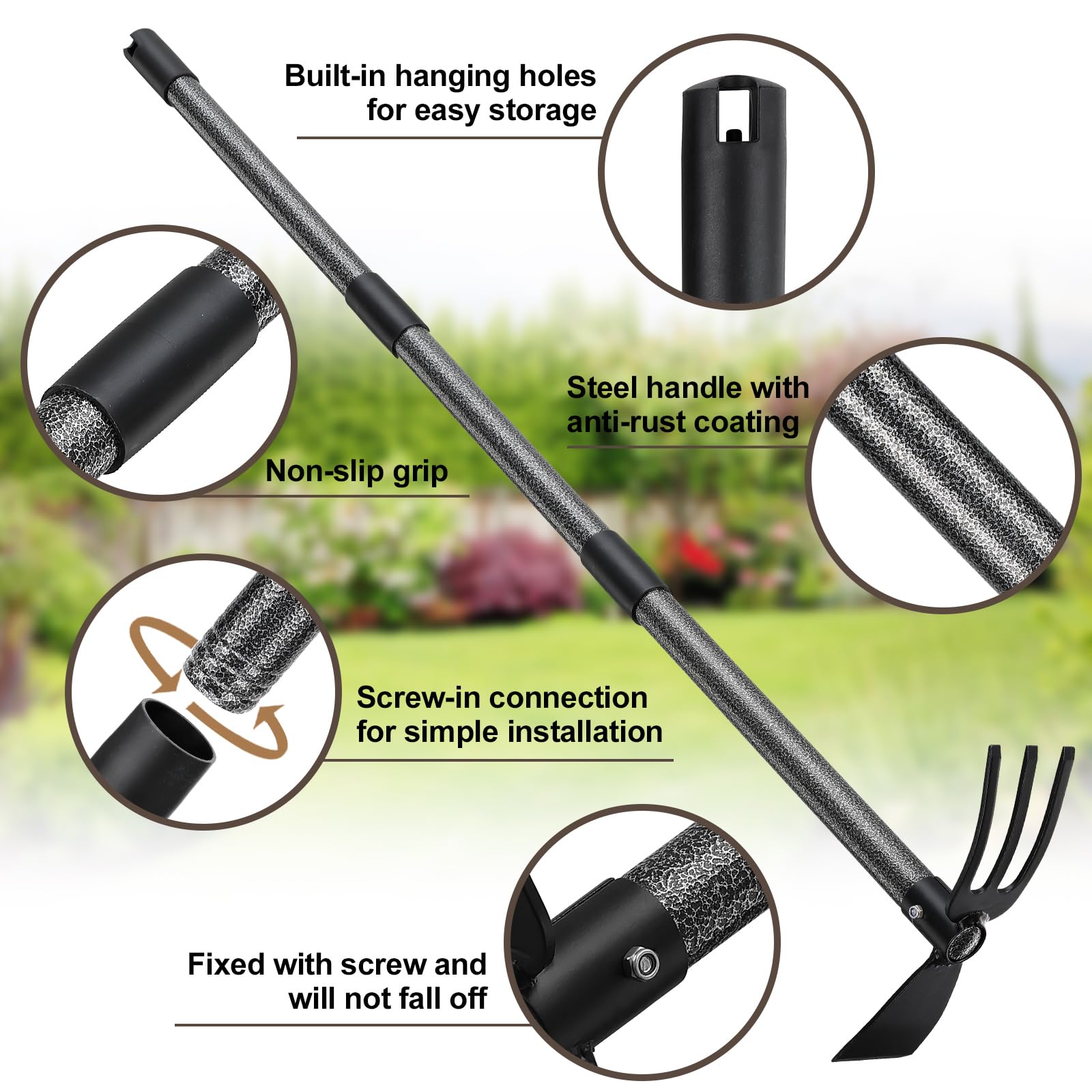 45 Inch Garden Hoe Tool with Long Handle - 2 in 1 Weeding & Cultivating Tool for Gardening, Planting, and Soil Preparation | Perfect for Vegetable Gardens, Flower Beds, and Farm Work