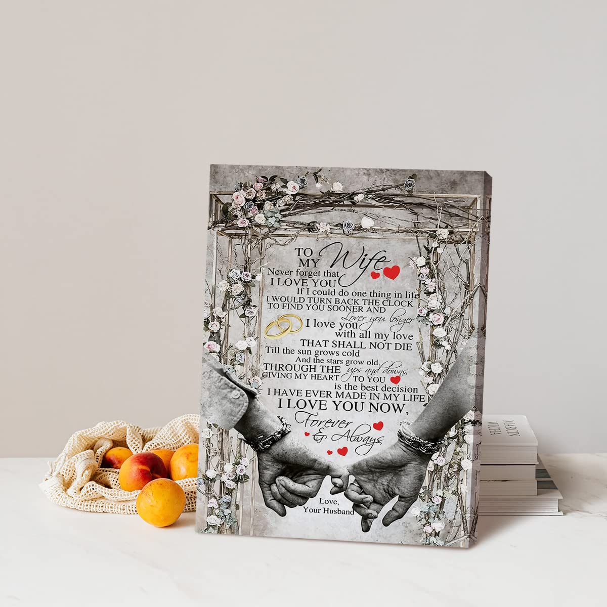 Hold Fizz Romantic Wall Art for Wife - 11x14 Inch - Perfect for Valentine's Day & Anniversary Gifts