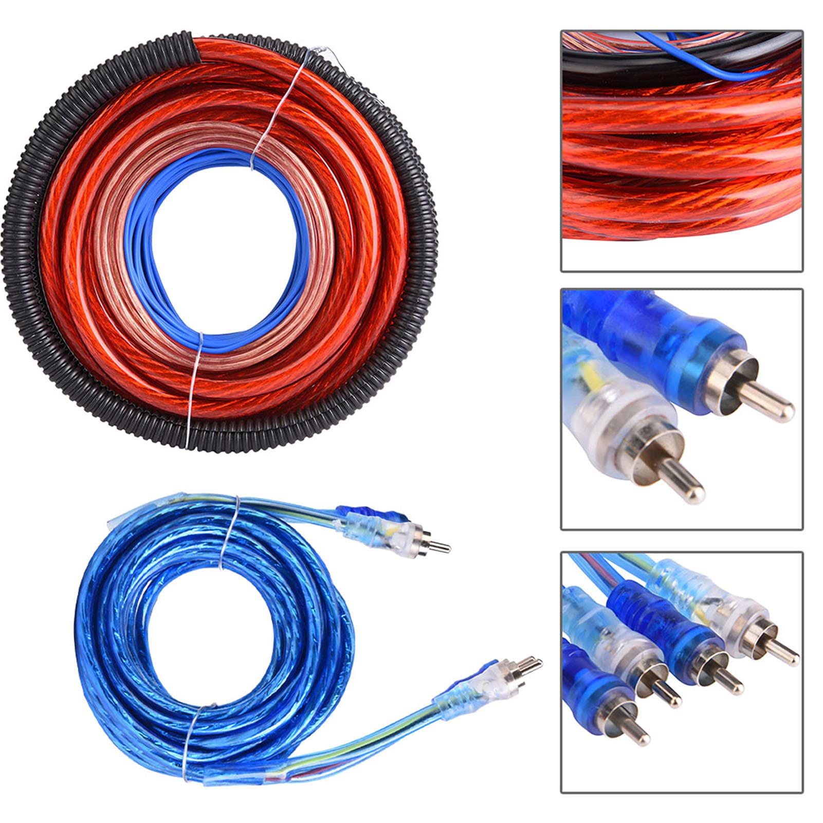 Akozon Universal 4 Gauge 2800W Car Audio Subwoofer Amplifier Speaker Cable Installation Kit - Professional Car Audio Modification Accessories for Enhanced Sound System | Perfect for DIY Car Stereo Upgrades & Vehicle Sound Enhancement