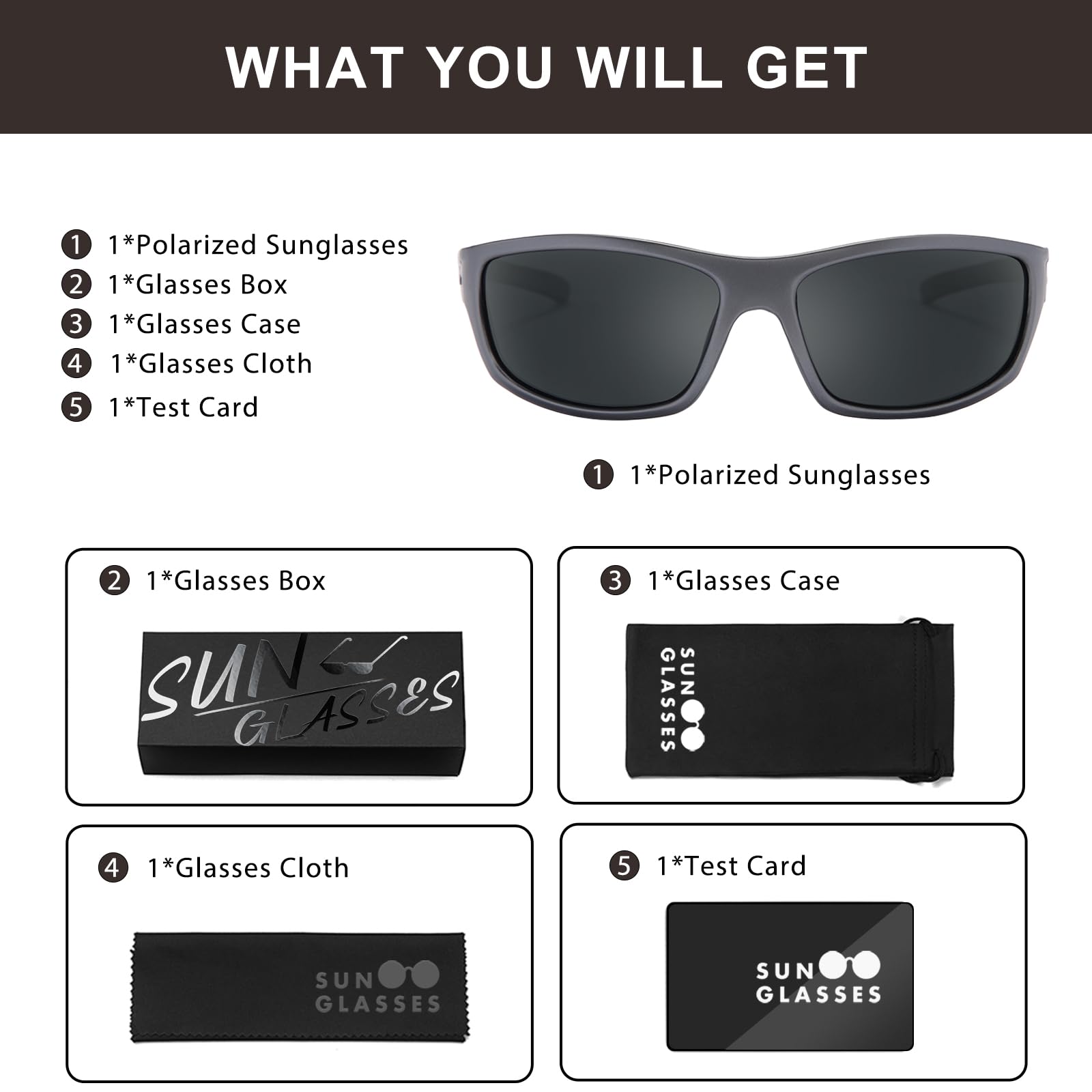 Polarized Sport Sunglasses for Men - Matte Finish, Mirror Lens, UV Protection - Perfect for Running, Cycling & Outdoor Activities