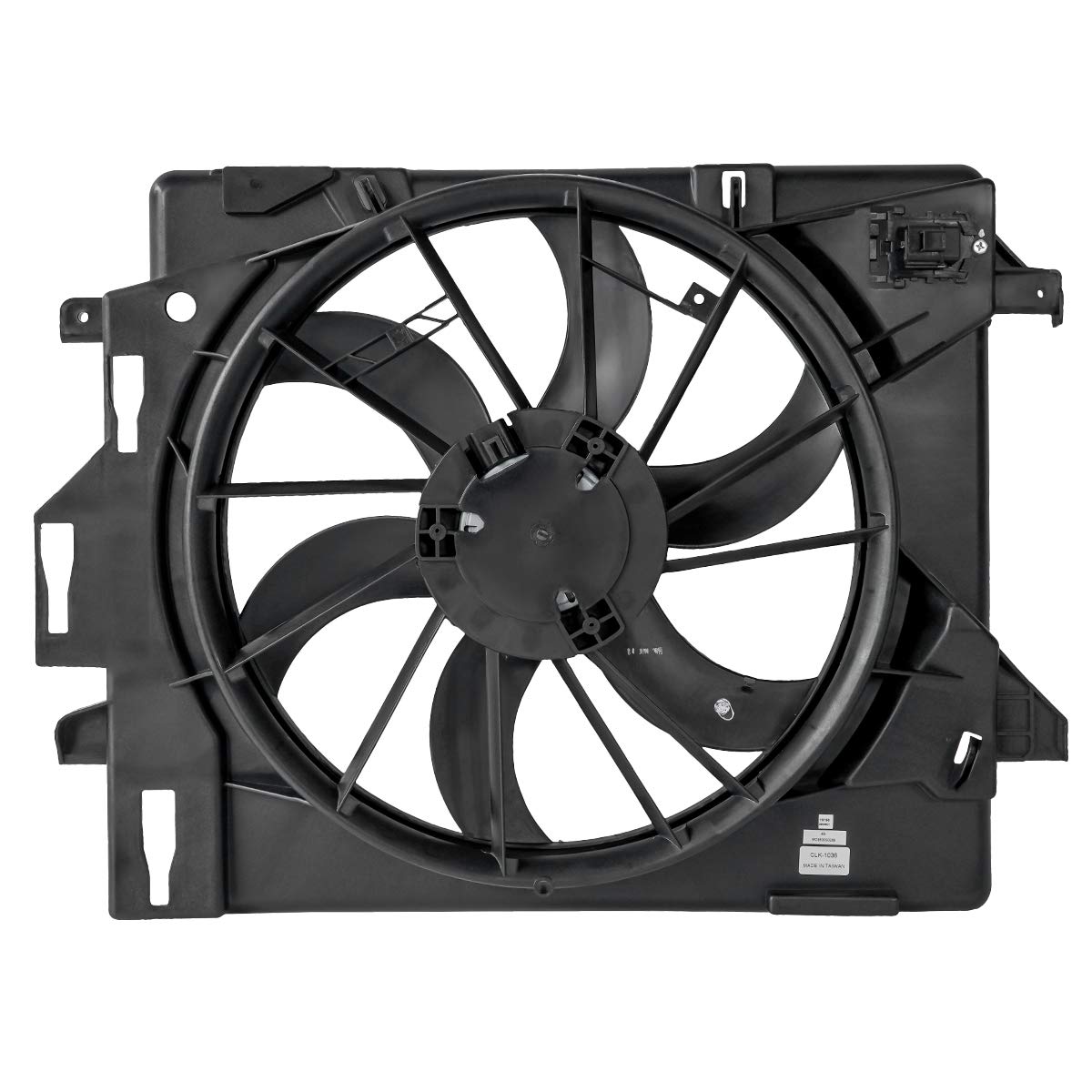 DNA MOTORING OEM-RF-0076 Black Radiator Cooling Fan - Direct Replacement for 2008-2016 Dodge Grand Caravan & Chrysler Town & Country 3.6L V6 - Improved Cooling Efficiency - Perfect for Engine Overheating Prevention & Summer Driving