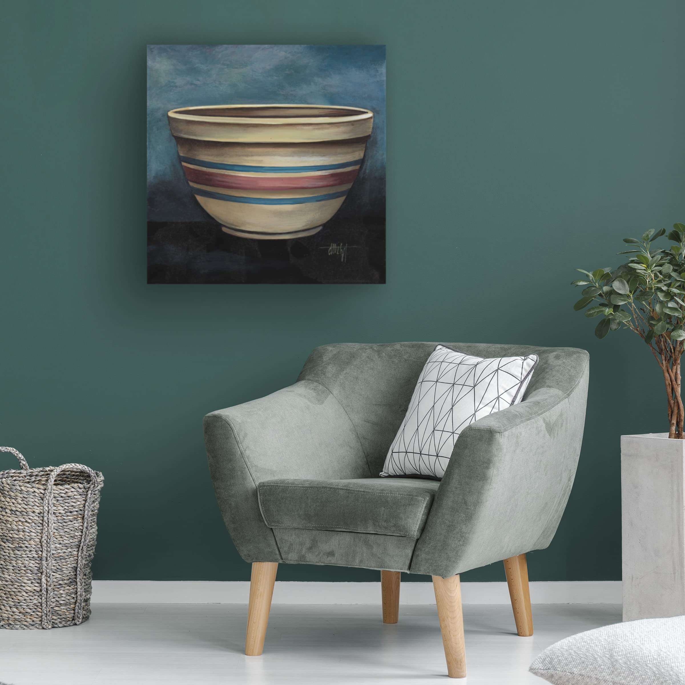 Trademark Fine Art 'Bread Bowl' Canvas Wall Art Print by Debbi Wetzel - Perfect for Kitchen, Dining Room & Farmhouse Decor