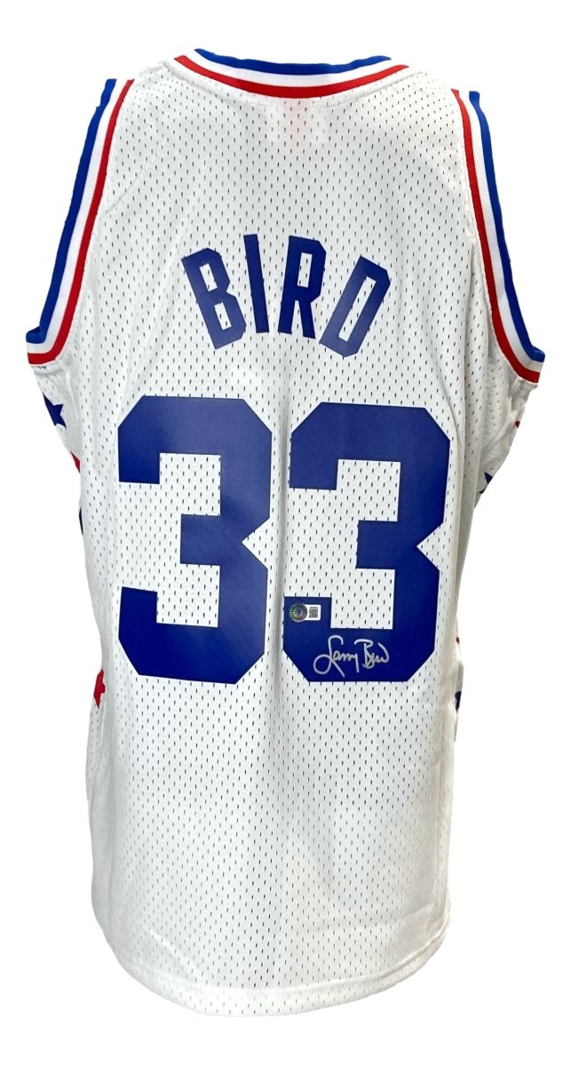 Larry Bird Autographed Boston Celtics All-Star Mitchell & Ness Hardwood Classics Swingman Jersey - BAS ITP - Perfect for NBA Memorabilia Collectors and Celtics Fans