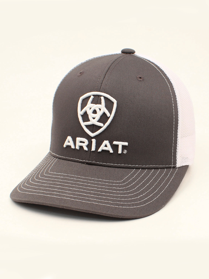 Ariat Men's Shield Cap - Grey | Adjustable Baseball Hat for Outdoor, Work & Casual Wear | Perfect for Hiking, Farming & Everyday Use