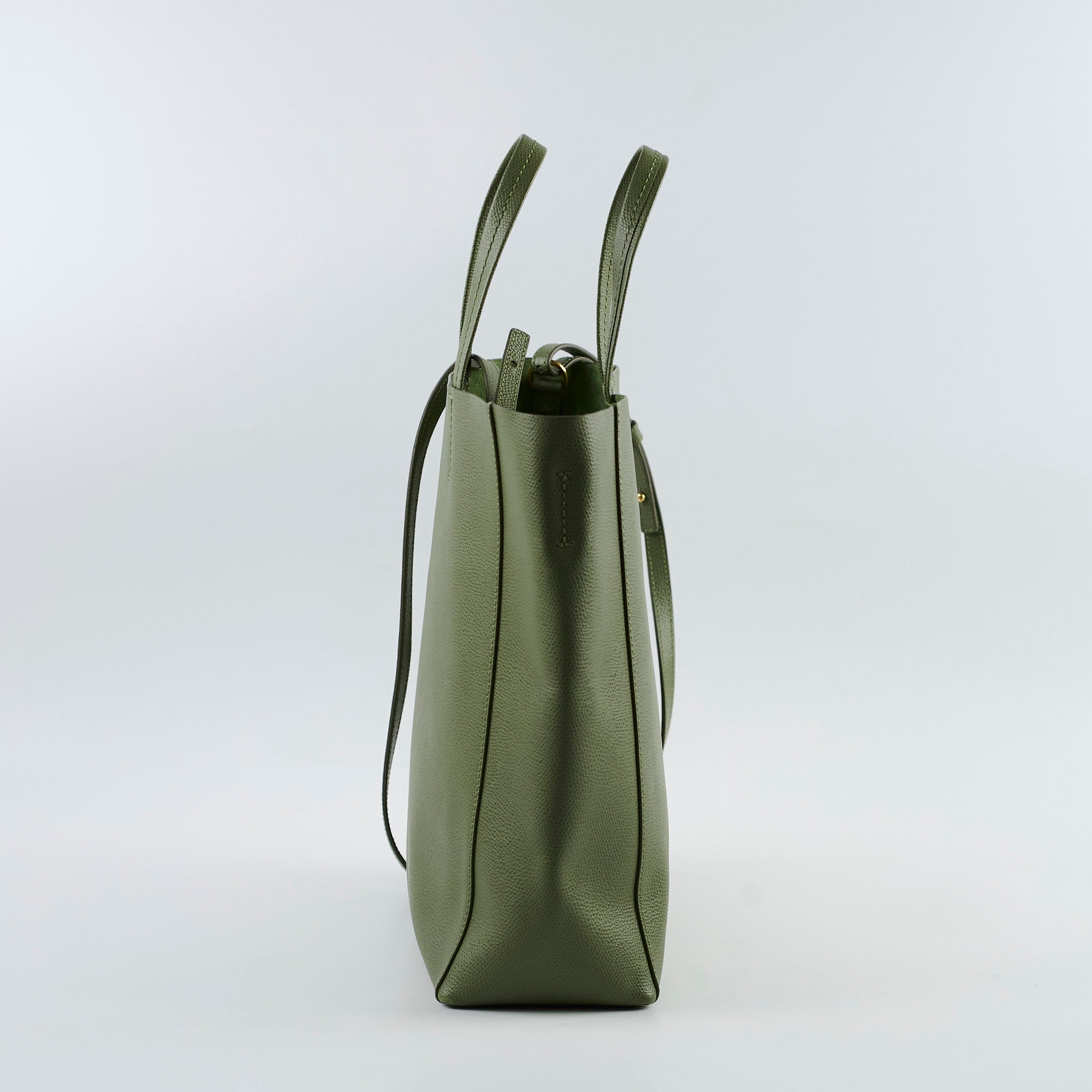 Celine Green Leather Tote Bag with Adjustable Strap - Stylish Handbag for Women, Work, Travel & Everyday Use