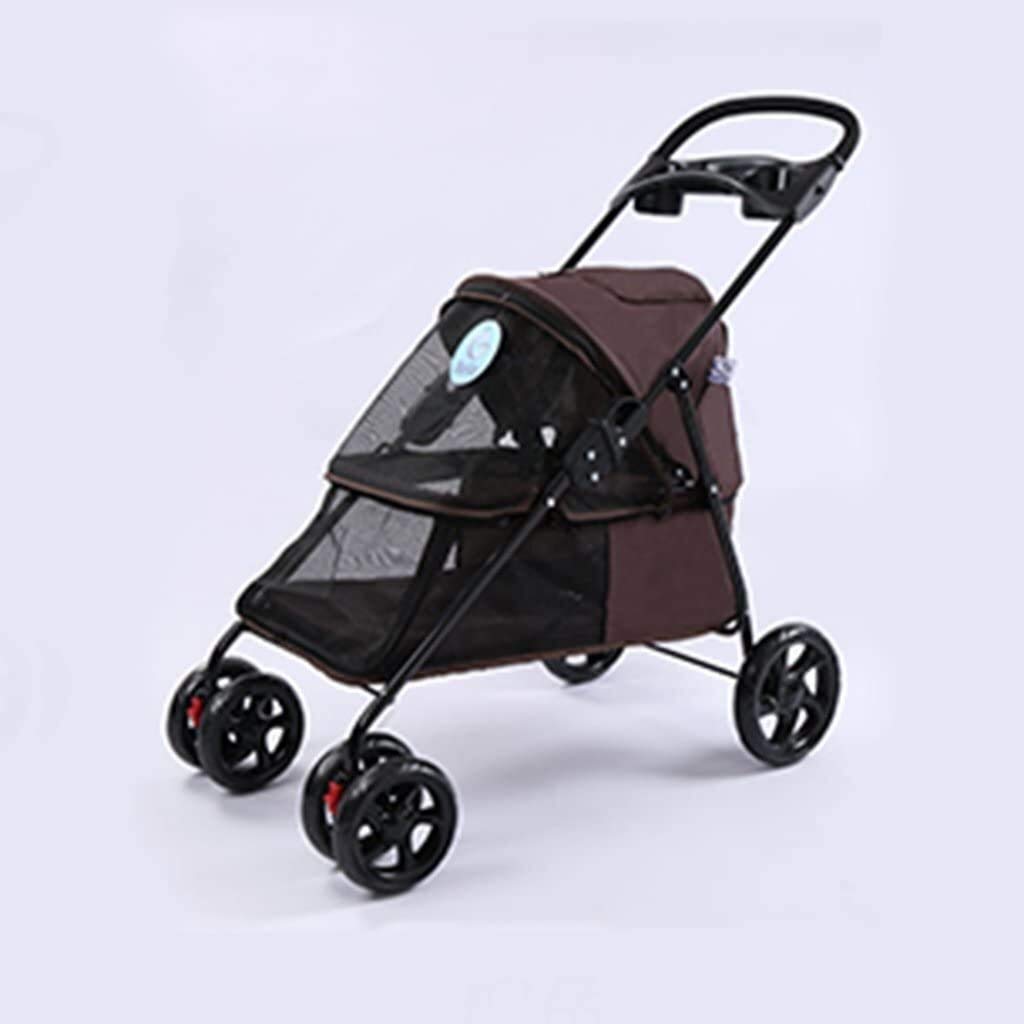 4 Wheel Pet Stroller for Dogs & Cats - Convertible Compartment Dog Stroller Cart with Firm Walk, Lightweight Pet Trolley for Outdoor Walks, Vet Visits & Shopping Trips
