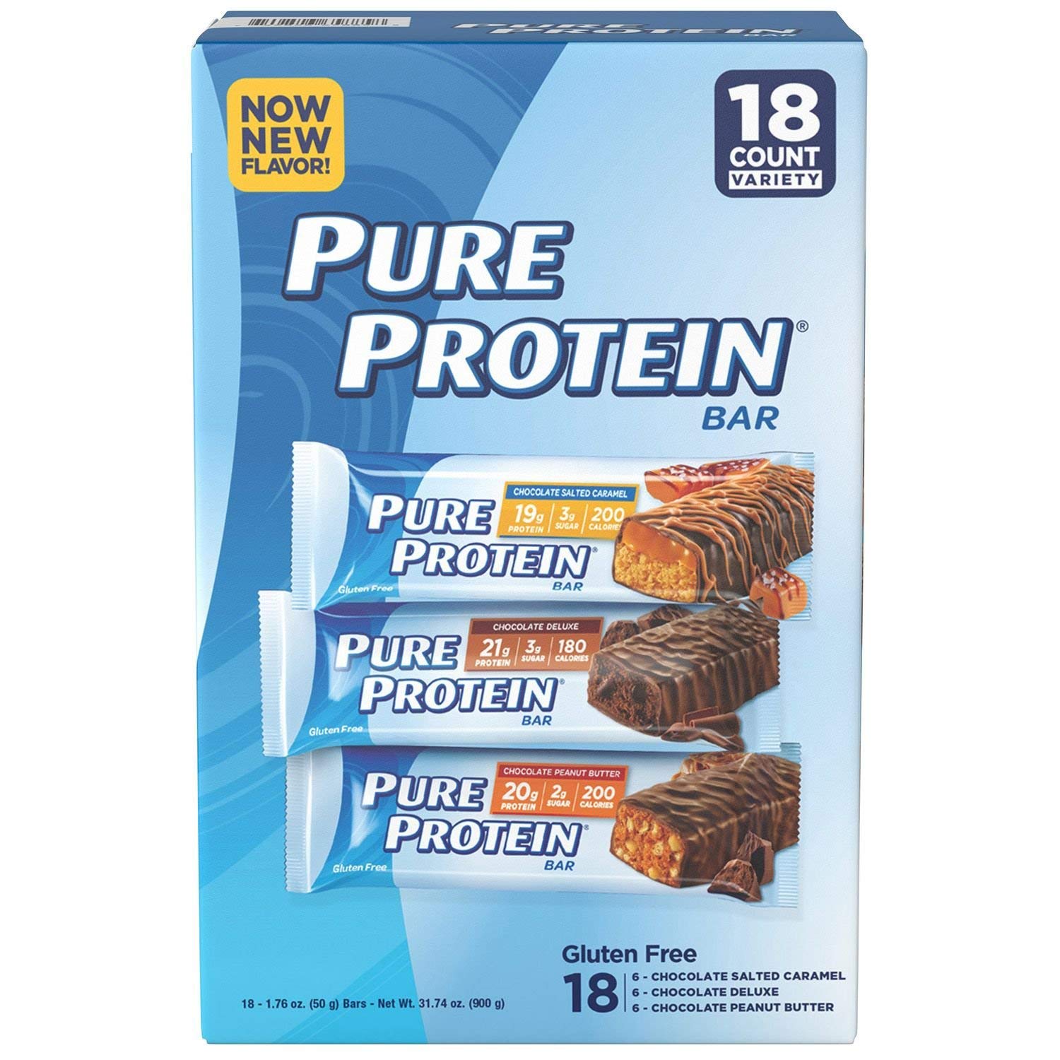 Pure Protein Bars - Chocolate Variety Pack (18 Count) | High Protein Healthy Snacks for Weight Loss & Energy | Perfect for Gym, Hiking & On-the-Go Nutrition