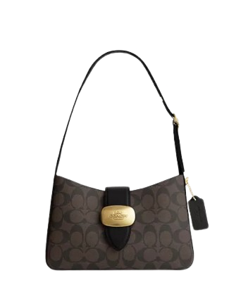 Coach Eliza Signature Canvas Shoulder Bag for Women - Stylish Crossbody Purse for Work, Travel & Everyday Use