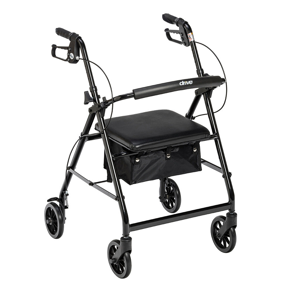 6-Wheel Drive Rollator Walker for Seniors & Adults - Lightweight Mobility Aid with Seat & Basket - Ideal for Indoor & Outdoor Use, Shopping & Travel