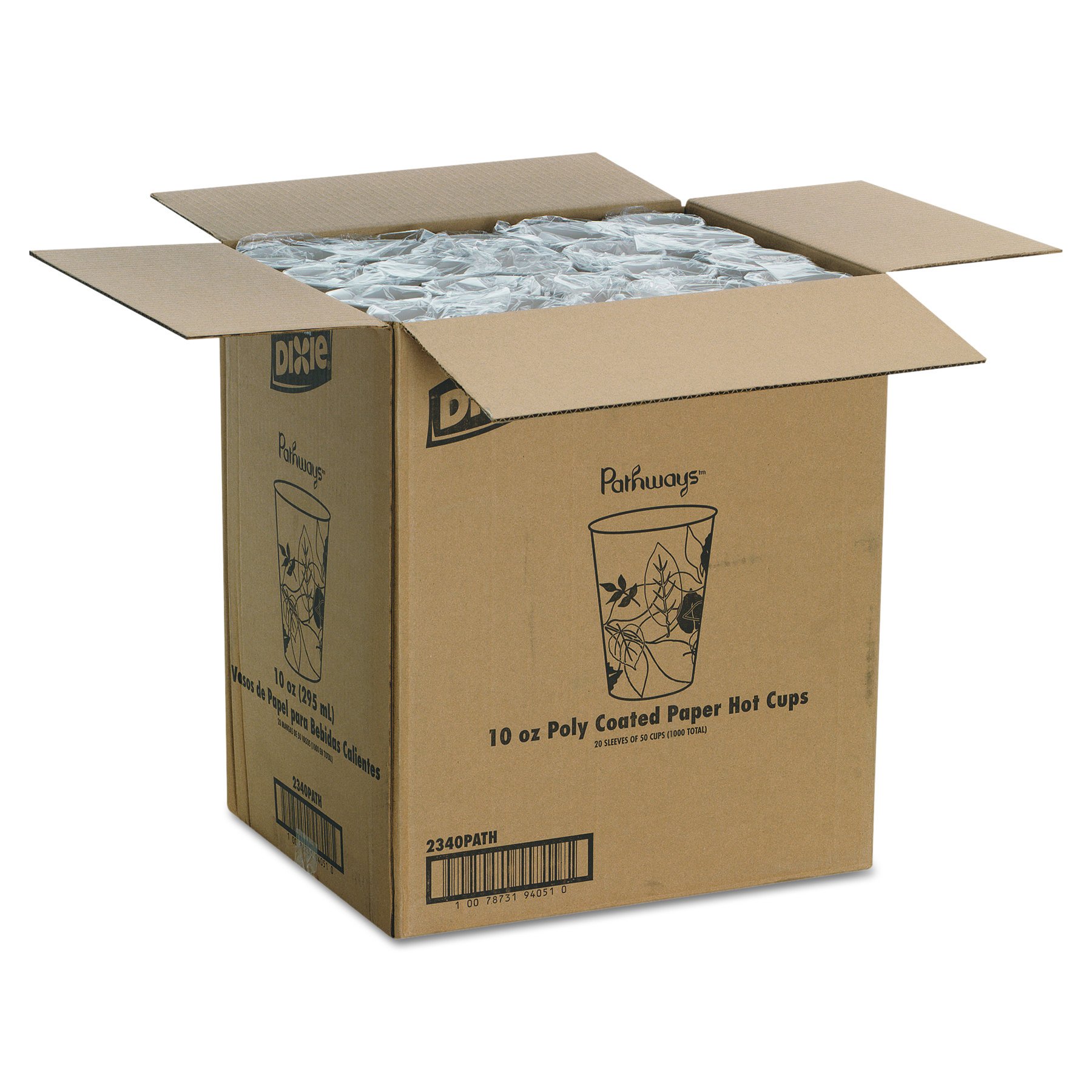 Dixie 2340PATH 10 oz Paper Hot Cups - Case of 1000 Disposable Coffee Cups for Office, Cafes & Events | Hot Beverage Drinkware for Tea, Coffee & Cocoa