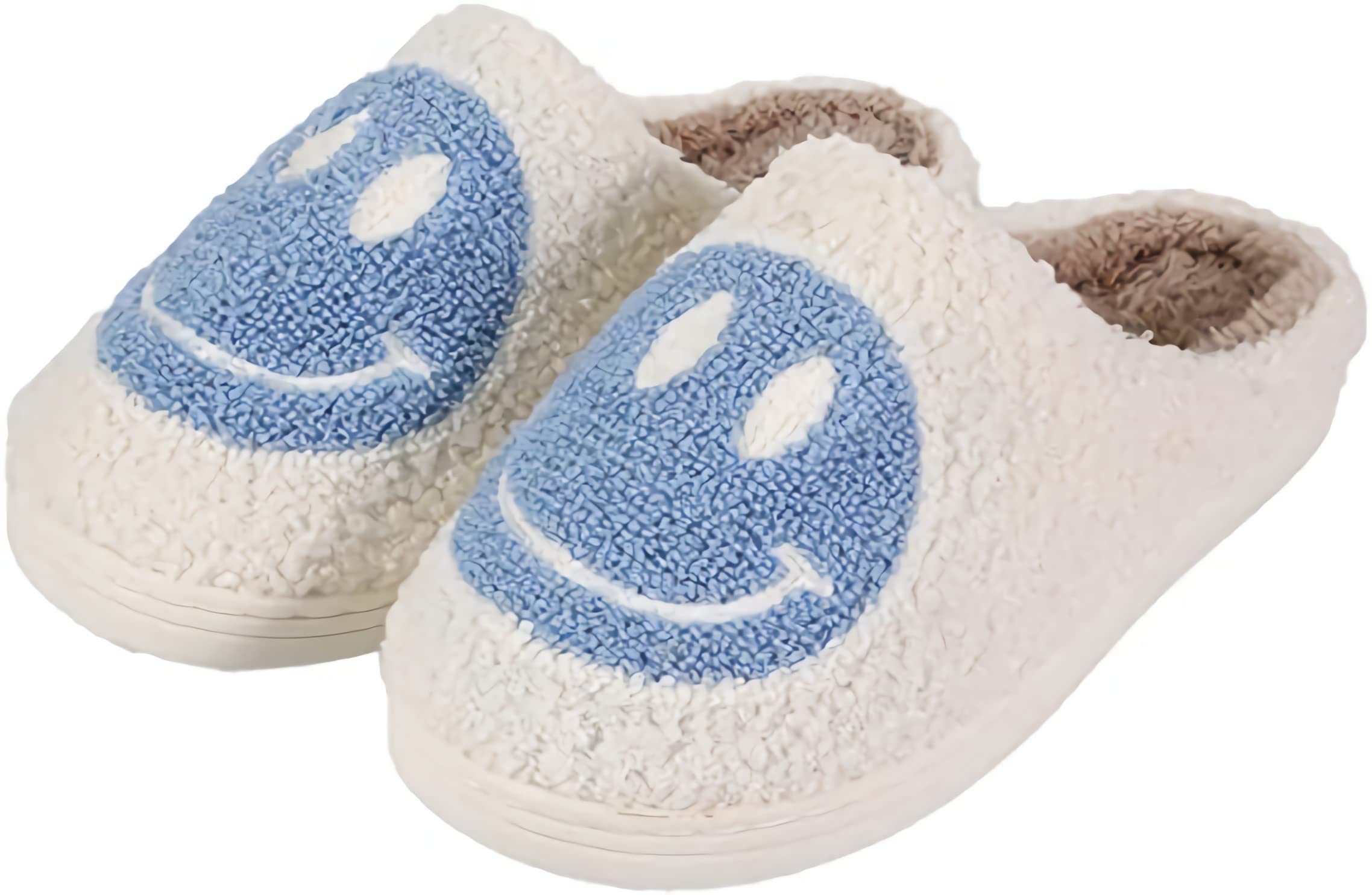 Happy Face Slippers for Women & Men - Waterproof Non-Slip Indoor/Outdoor Slides with Smile Design - Cozy Warm House Shoes for Couples, Winter Home Comfort, Gift Idea for Family & Friends