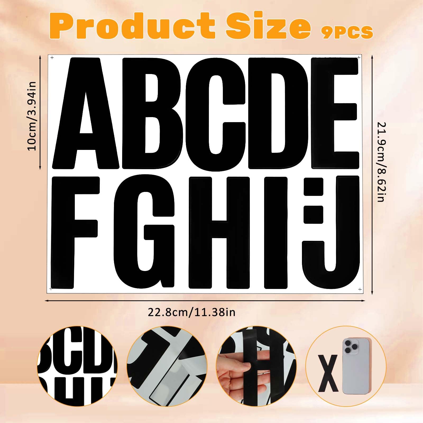 102PCS Large 4 Inch Vinyl Alphabet Stickers - Self-Adhesive Poster Letters for Mailbox, Scrapbooking, DIY Crafts & Wall Decor - Perfect for Home, Office & School Projects