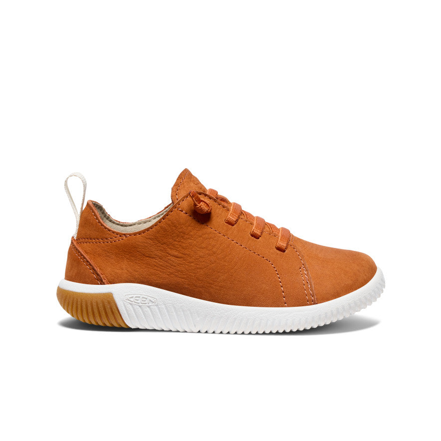 KNX Kids' Leather Sneakers for Boys & Girls - Gold Flame & Star White Design | Comfortable & Stylish for School, Play & Everyday Wear