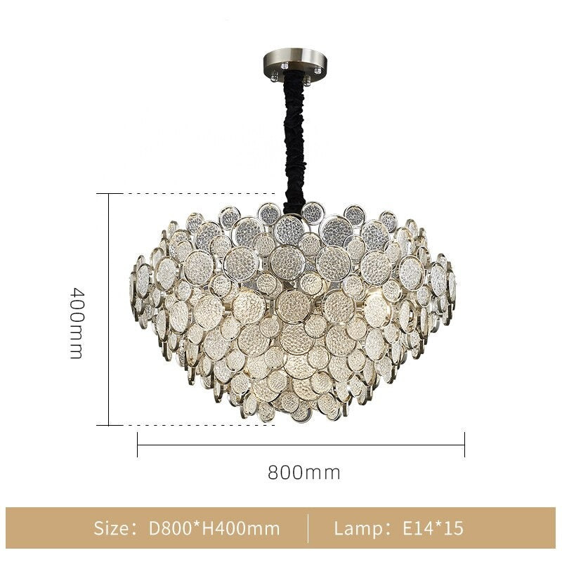 Elegant Crystal Glass Chandelier - Modern Luxury Ceiling Light Fixture for Dining Room, Living Room & Bedroom Decor