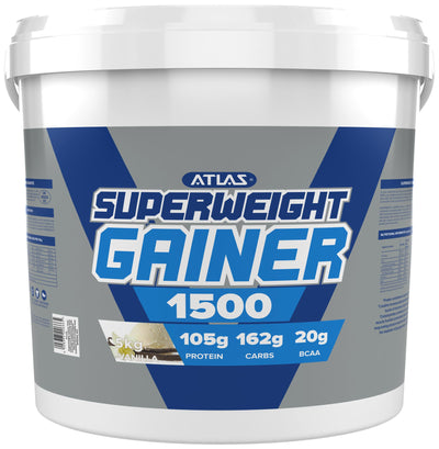 Atlas Superweight Gainer 1500 - High Calorie Weight Gain Protein Powder for Muscle Building & Mass Gain - Perfect for Bodybuilders, Athletes & Fitness Enthusiasts