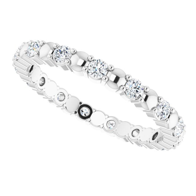 0.45 Carat Round Diamond Stackable Eternity Band - Perfect for Wedding, Anniversary & Everyday Elegance