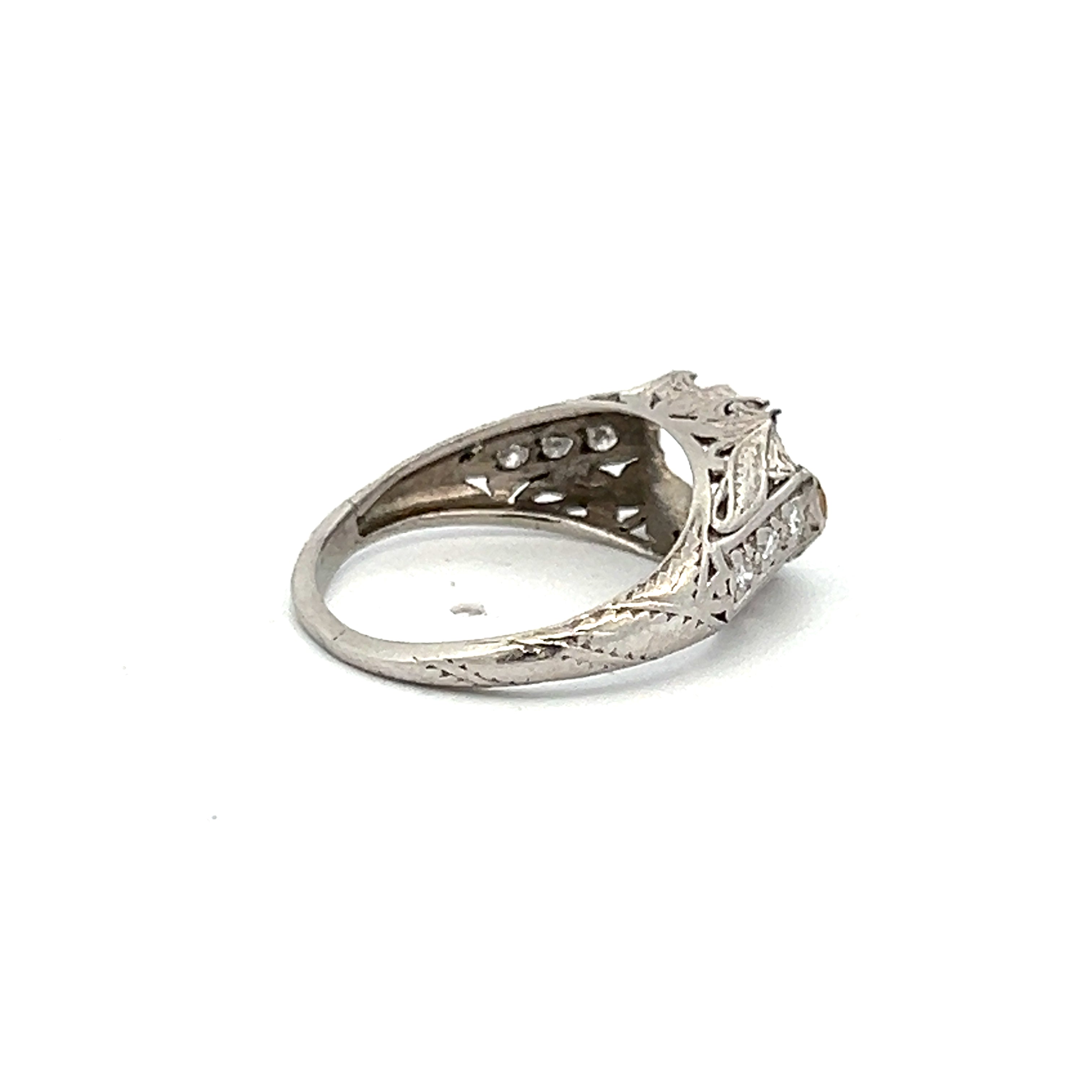 0.07 Carat Old European Cut I SI1 Diamond Platinum Semi Mount Ring - Vintage Style Engagement Ring for Women, Perfect for Proposals, Weddings & Anniversaries