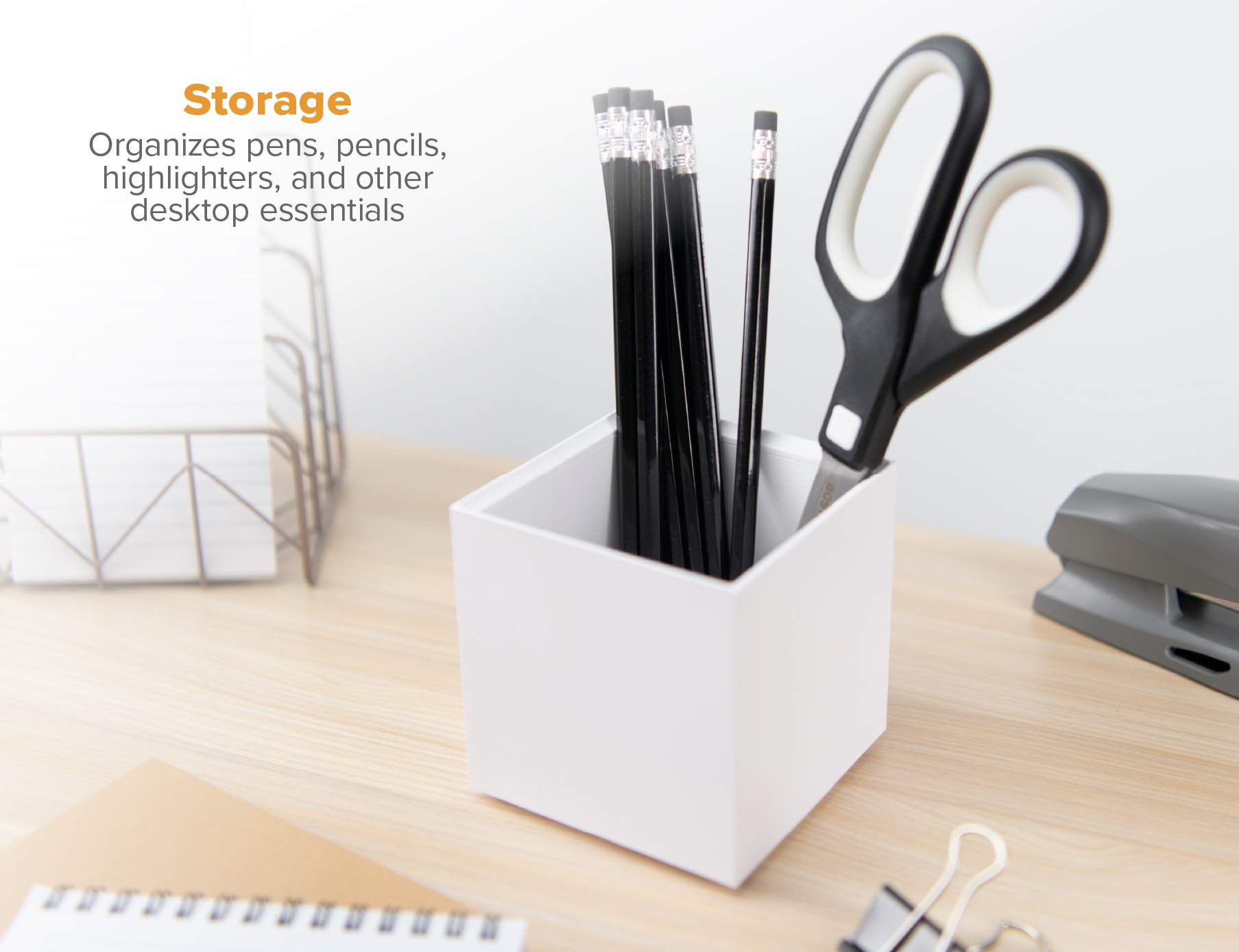 Bostitch Office Konnect Pencil Cup Desk Organizer - White Pen Holder for Office & Home Use - Perfect for Desk Organization, School Supplies & Workspace Accessories
