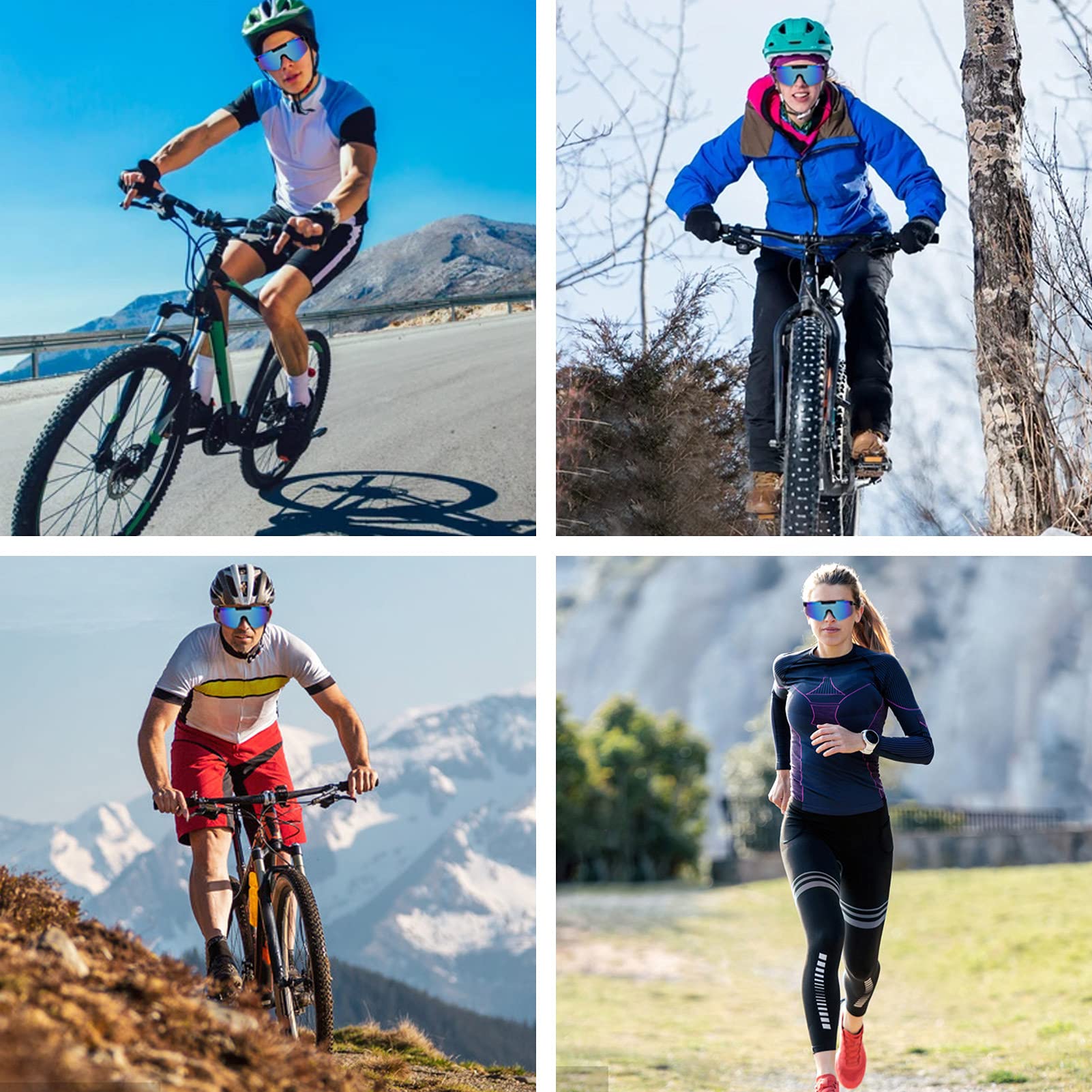 Polarized Sports Sunglasses for Men & Women - UV Protection Cycling Sunglasses for Running, Hiking & Outdoor Activities