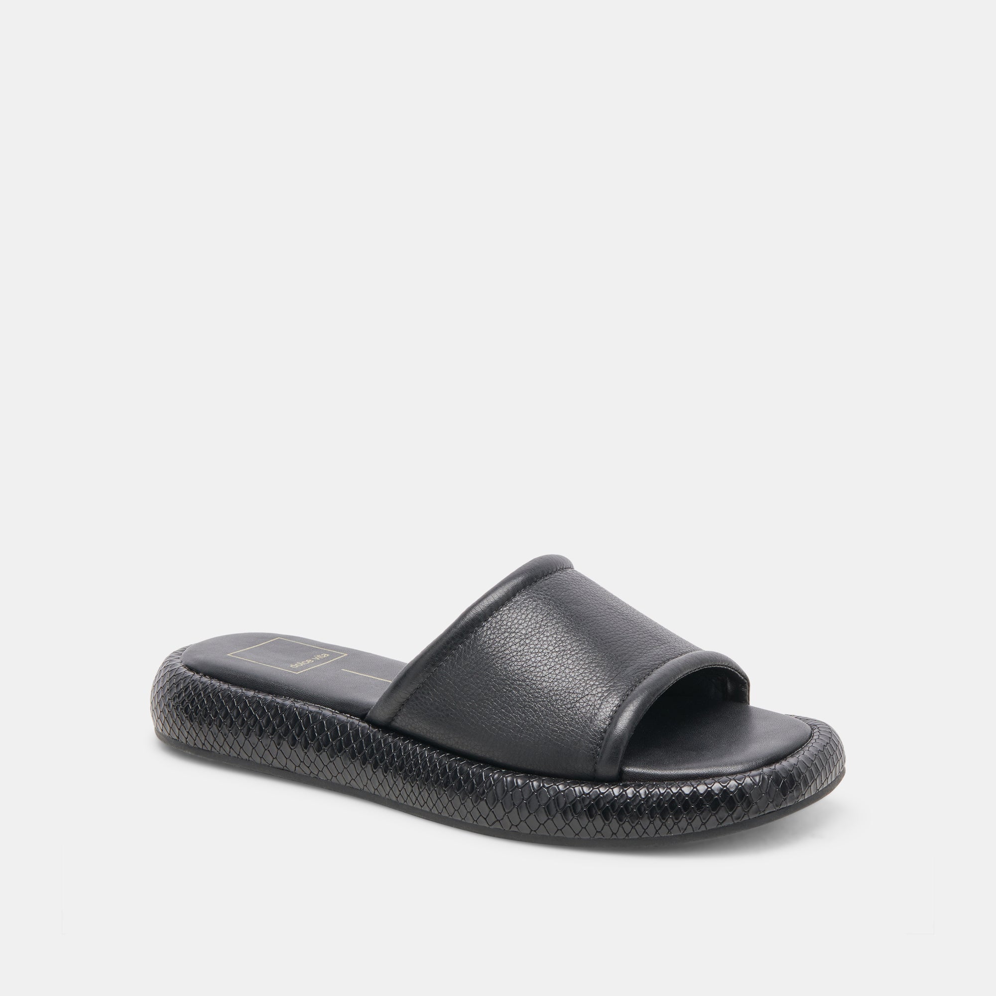AISHA Women's Black Leather Sandals - Comfortable & Stylish for Summer, Beach, and Casual Outings