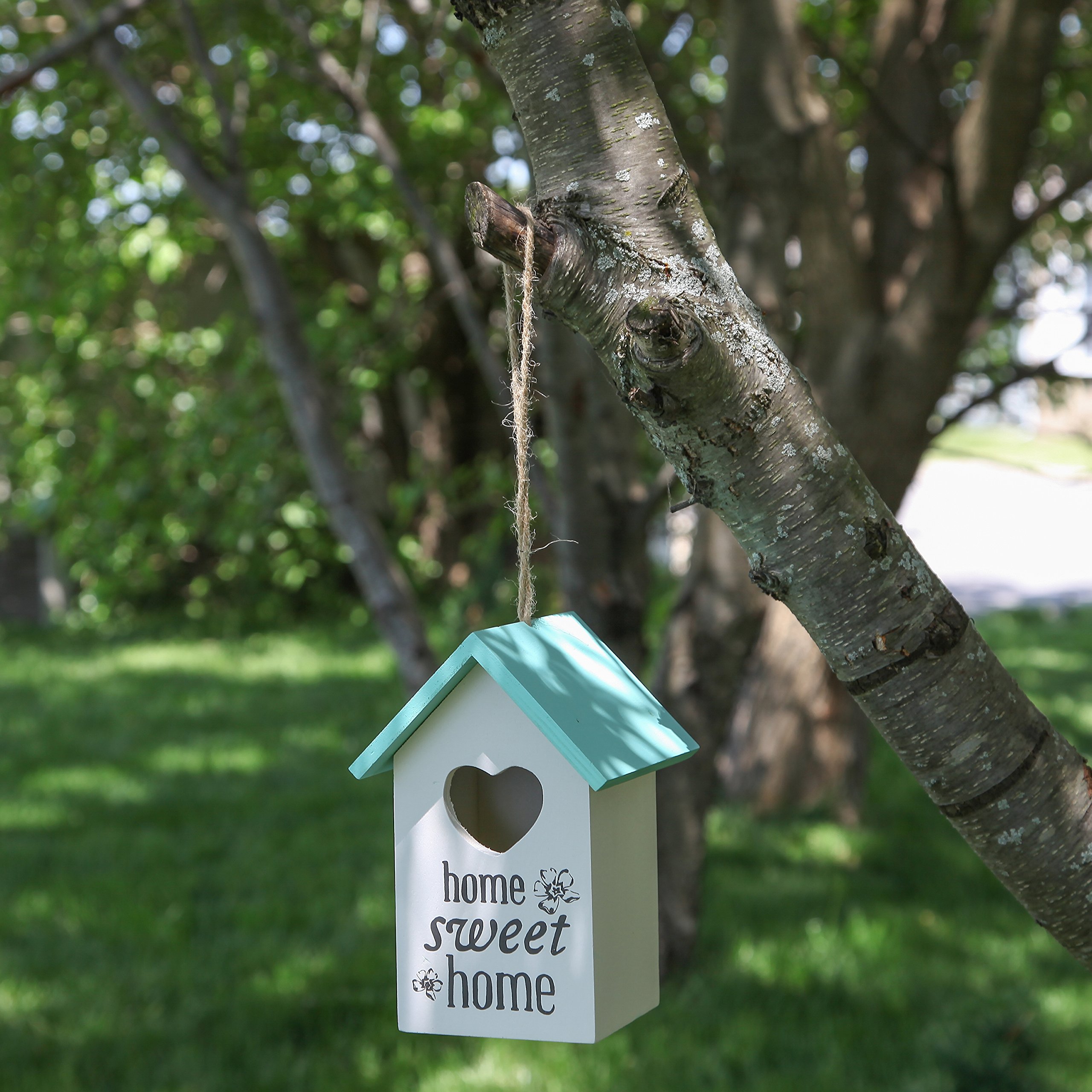 Hand Painted Bird House Key Holder - Rustic Outdoor Key Hider with Unique Design - Perfect for Garden, Porch, and Home Decor - Hide Spare Keys Safely in Style