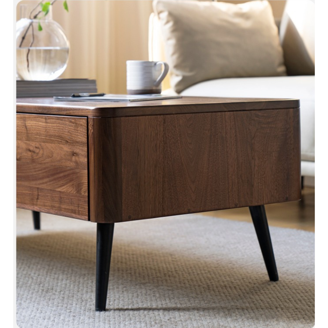 Solid Black Walnut Coffee Table - Handcrafted Wooden Living Room Furniture for Modern Home Decor, Perfect for Lounge, Family Gatherings & Coffee Time