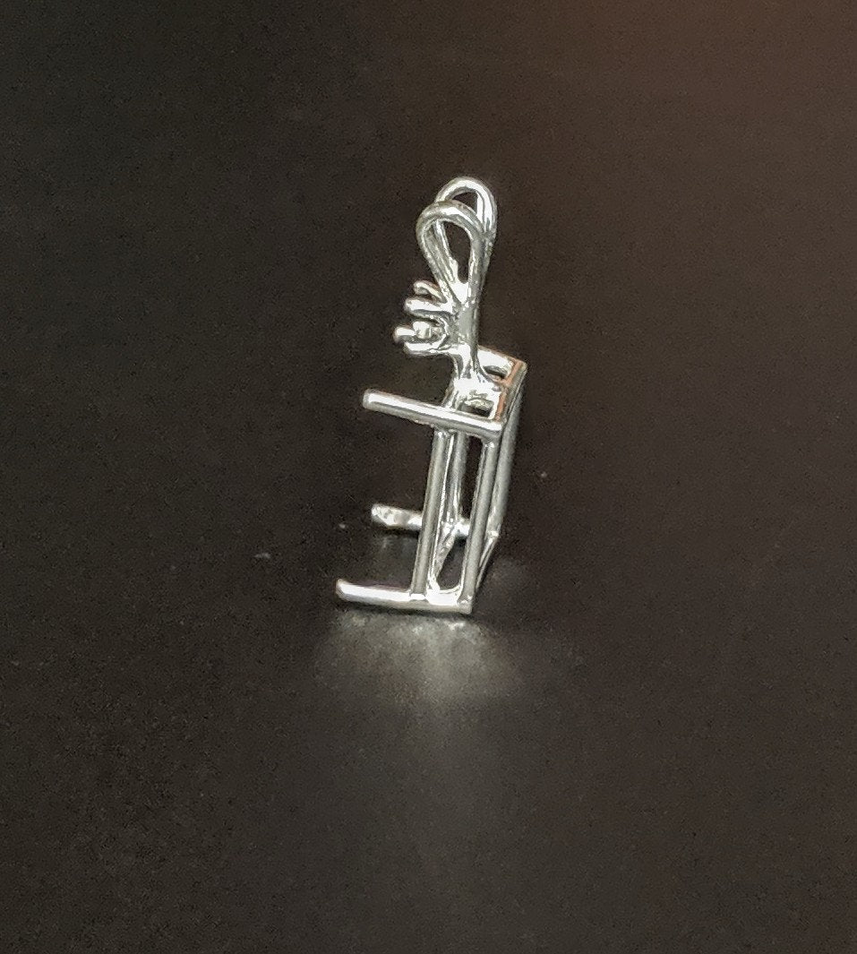 6x4mm 22x16mm Emerald Cut Sterling Silver or 14K White/Yellow Gold Pendant Setting with Accent Stones - Handcrafted in USA | Perfect for Necklaces, Jewelry Making & Gift Giving