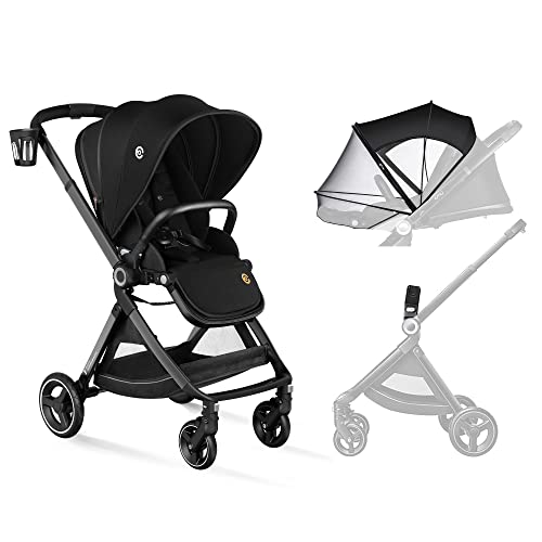 ELITTLE EMU Foldable Baby Stroller with Reversible Seat - Lightweight Travel Stroller for Toddlers | Includes Car Seat Adapters & Mosquito Net | Perfect for Shopping, Travel & Outdoor Walks