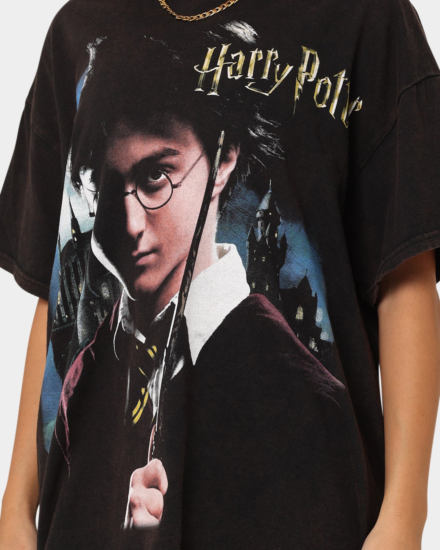 Vintage Harry Potter T-Shirt - Black Washed Cotton Tee - American Thrift Style - Perfect for Halloween, Cosplay & Casual Wear