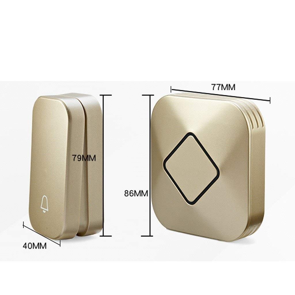 Self-Powered Wireless Doorbell Kit with 58 Melody Options & Long Range - Gold/White Color - Perfect for Home, Office, and Apartment Security