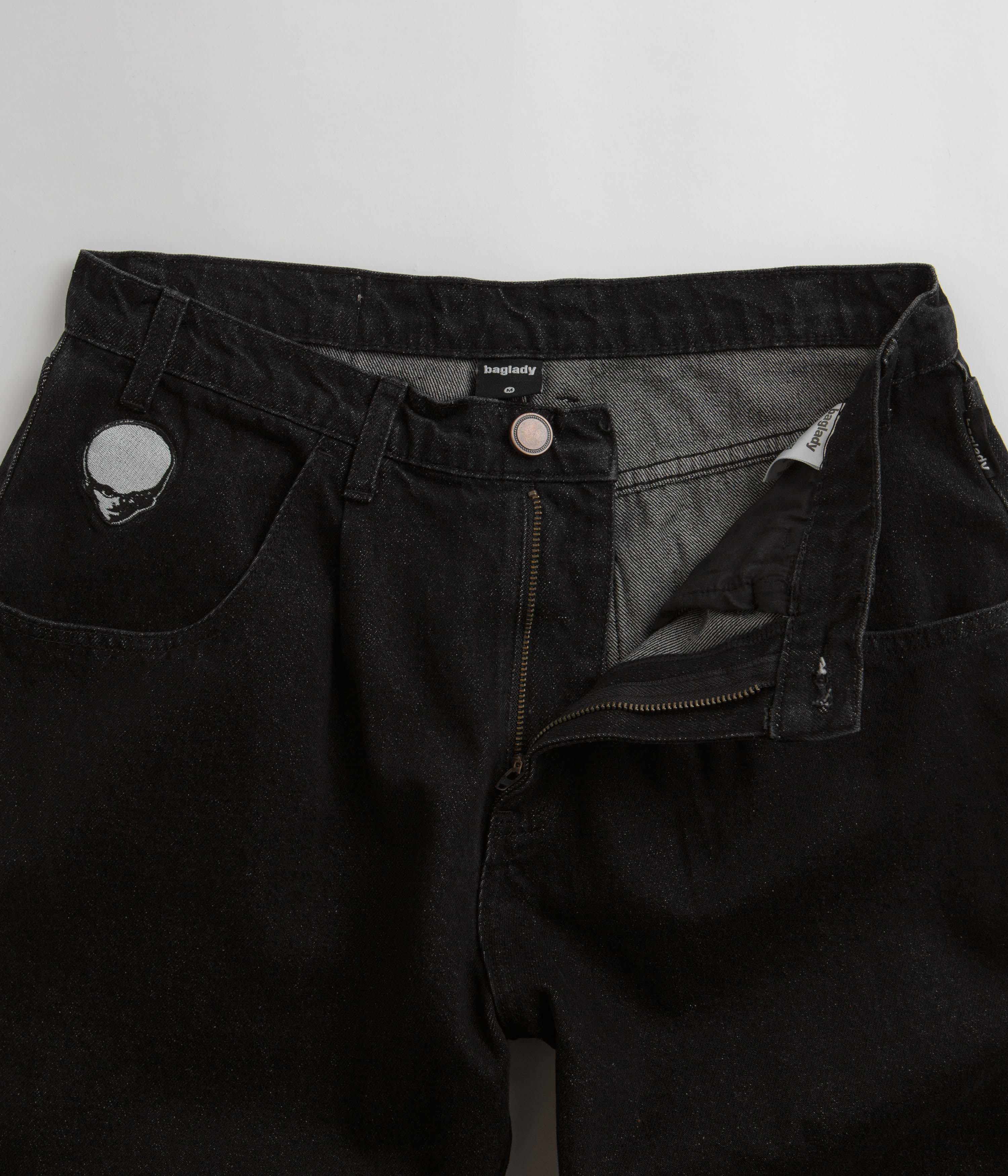 Baglady Logo Jeans - Black Denim Pants for Women | Casual & Streetwear Style | Perfect for Everyday Wear & Outings