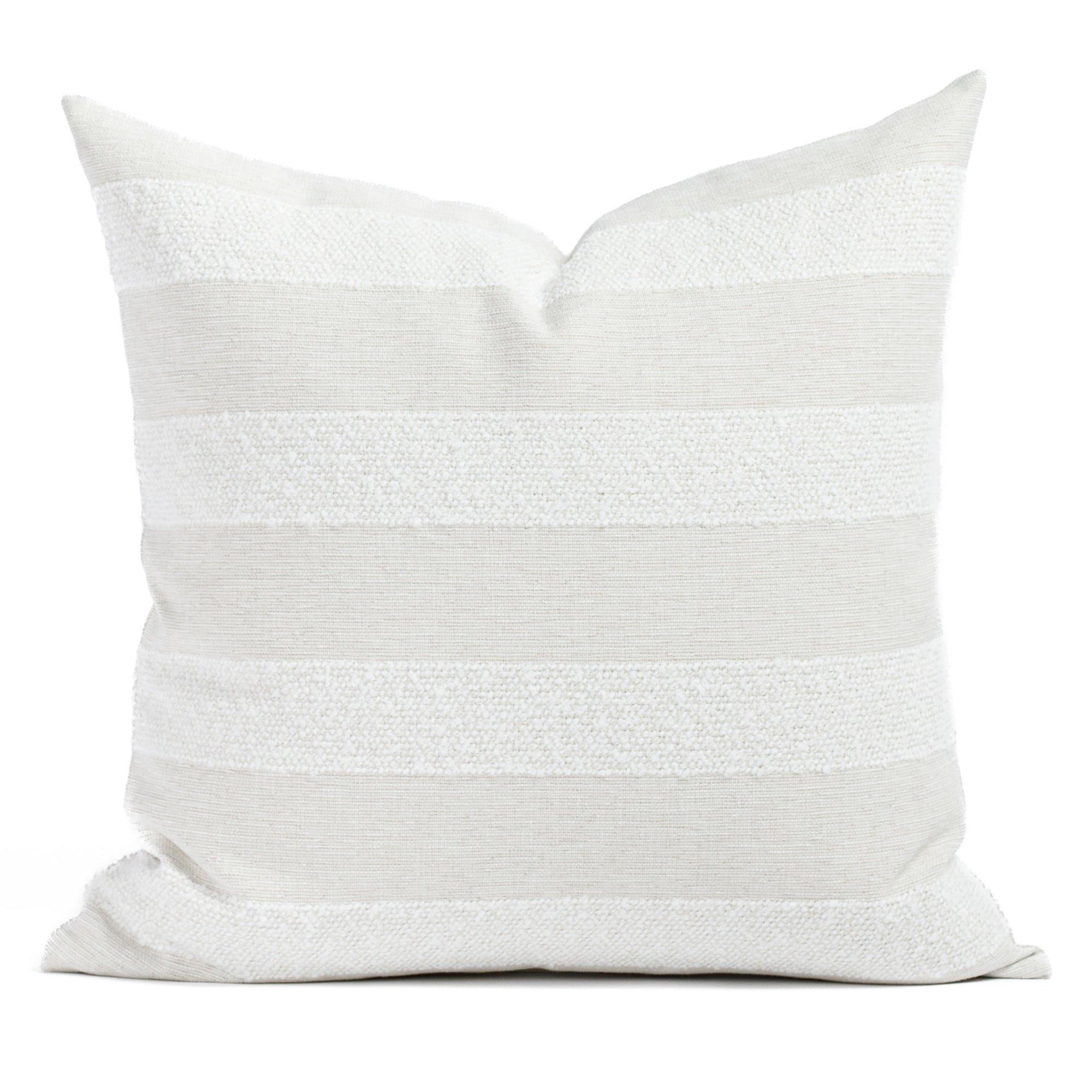 Cabana Stripe 22x22 Outdoor Pillow Cover - Waterproof & UV Resistant Decorative Throw Pillow for Patio Furniture, Poolside Lounge, Beach Chair - Salt Color