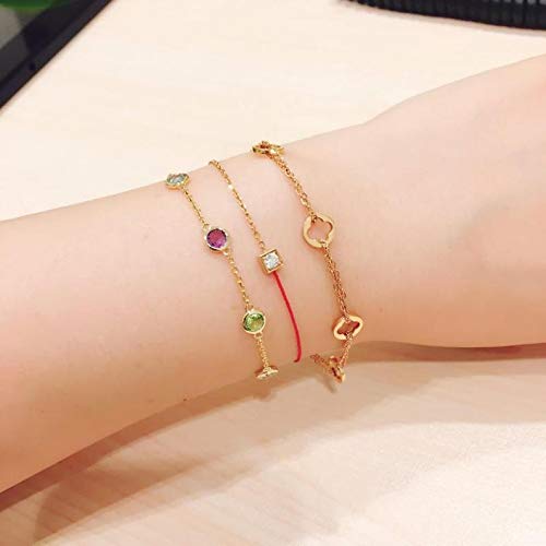 18K Solid Gold Multi-Gem Bracelet & Anklet - Anniversary & Wedding Jewelry Gift - Rose, Yellow & White Gold Options - Bulk Wholesale Available - Perfect for Bridal Shower, Engagement & Romantic Occasions