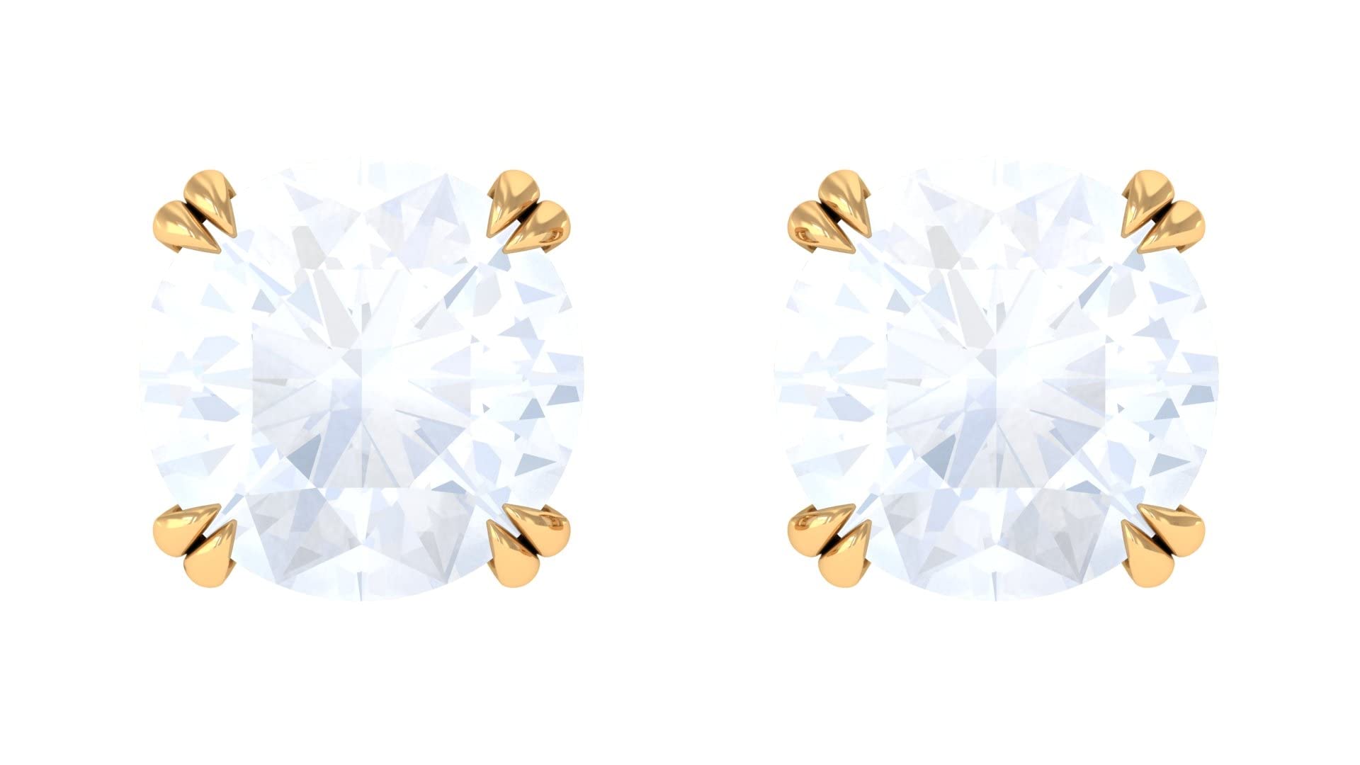 3/4 CT Moonstone Stud Earrings for Women - 14K Solid Gold Round Solitaire Studs | Perfect for Weddings, Anniversaries & Everyday Elegance