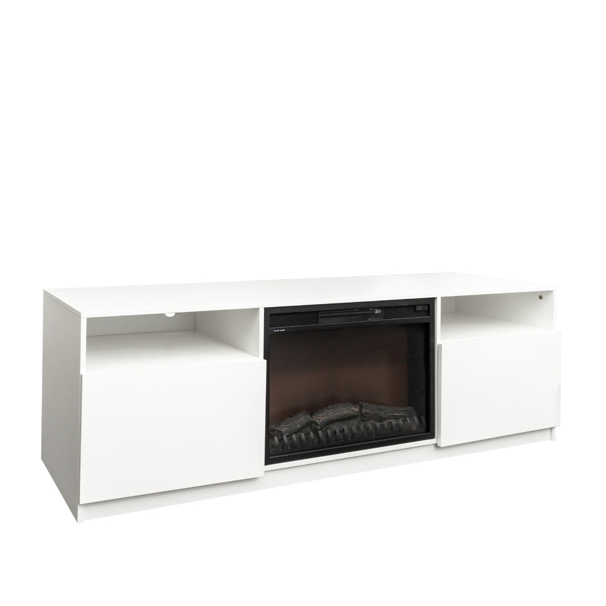 Amari Electric Fireplace TV Stand - 60 Inch Modern Entertainment Center with Heater, Storage Shelves - Perfect for Living Room, Bedroom & Home Theater Setup
