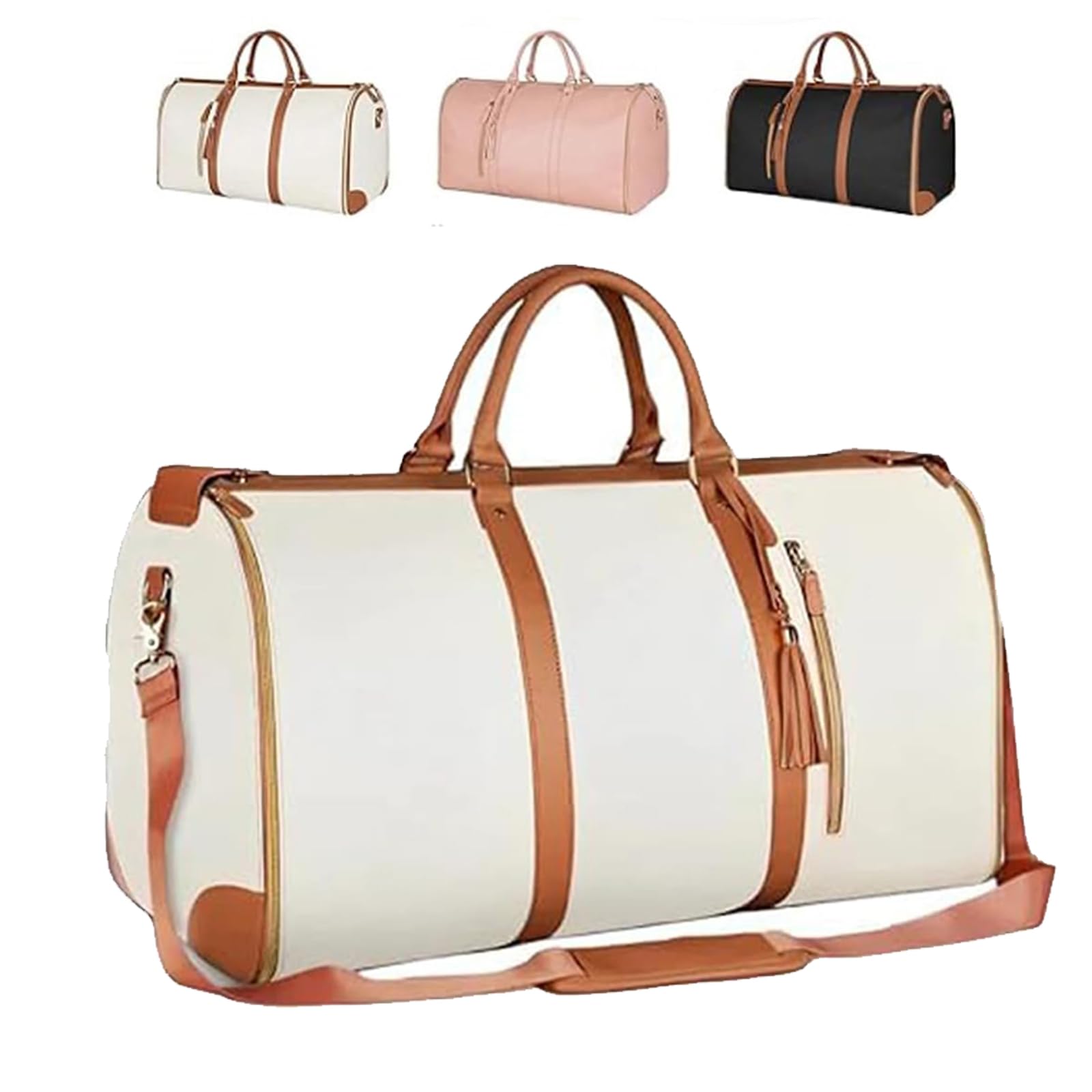 Lucshy 2-in-1 Hanging Luggage & Foldable Clothing Bag Set - Waterproof Travel Organizer for Suitcases, Ideal for Vacation, Business Trips & Weekend Getaways (Beige)