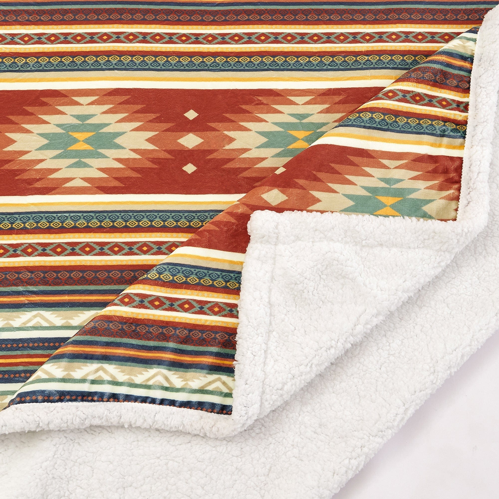 Del Sol Sherpa Campfire Sherpa Throw Blanket - Soft Cozy Flannel Plaid Outdoor Camping Picnic Travel Wrap for Cold Weather - Perfect for Camping, Hiking, and Home Use