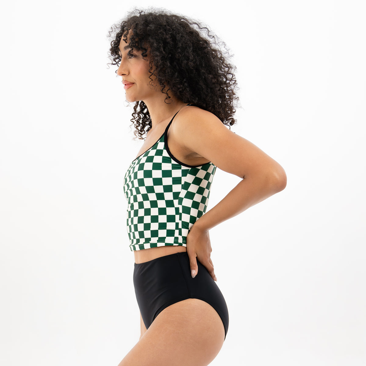 Women's Sexy Spaghetti Strap Outline Tankini Top - Swimwear for Beach, Pool & Summer Vacation
