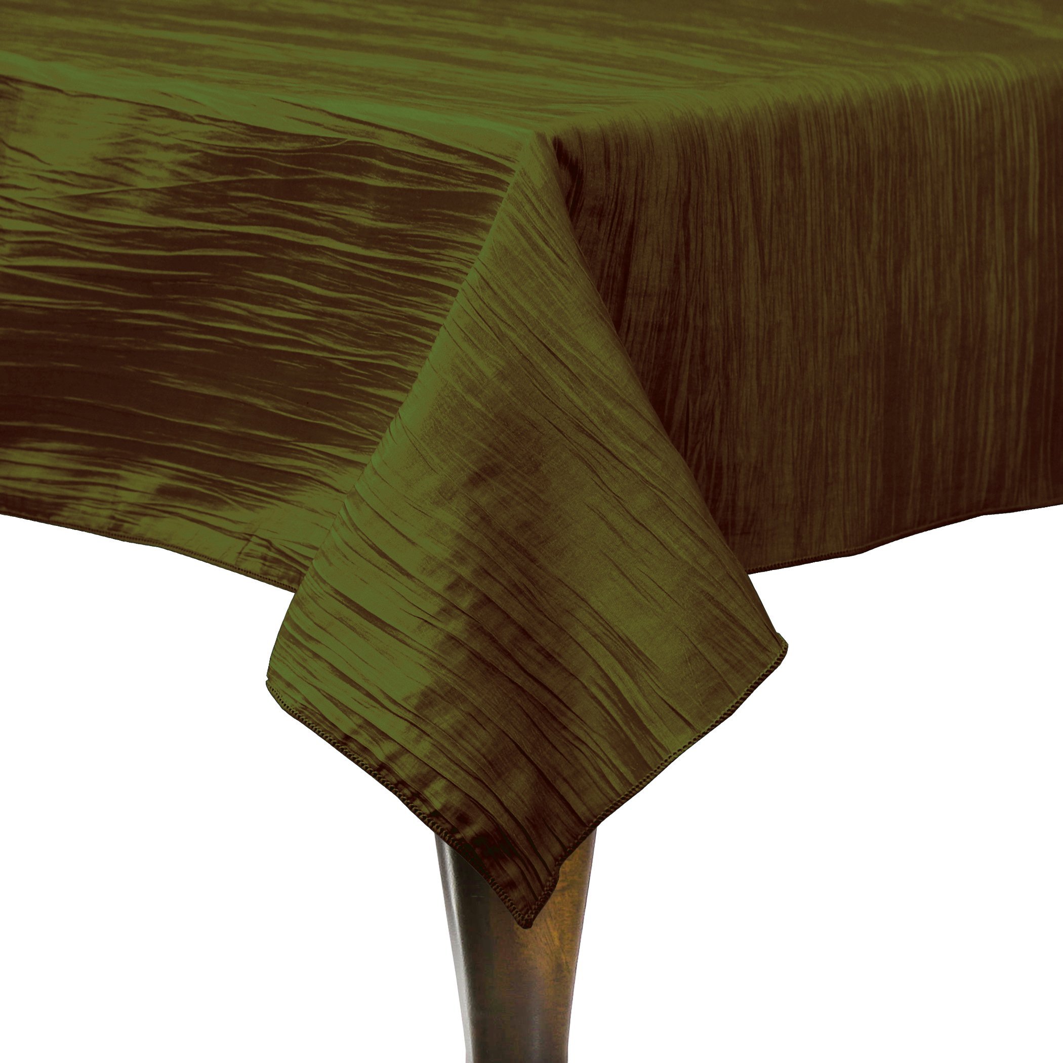 Premium Crinkle Taffeta Tablecloth - 52x52 Inch Square Moss Green Table Cover for Dining, Parties & Events | Wrinkle-Resistant & Elegant Decor