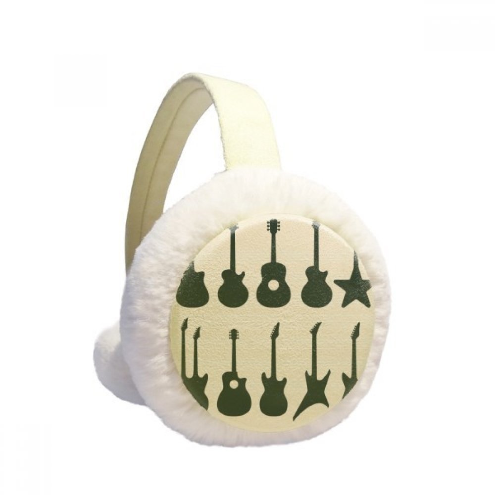 DIYthinker Electric Guitar Music Fleece Earmuffs - Winter Ear Warmers for Outdoor Activities, Concerts & Cold Weather - Cable Knit Furry Design for Musicians & Music Lovers