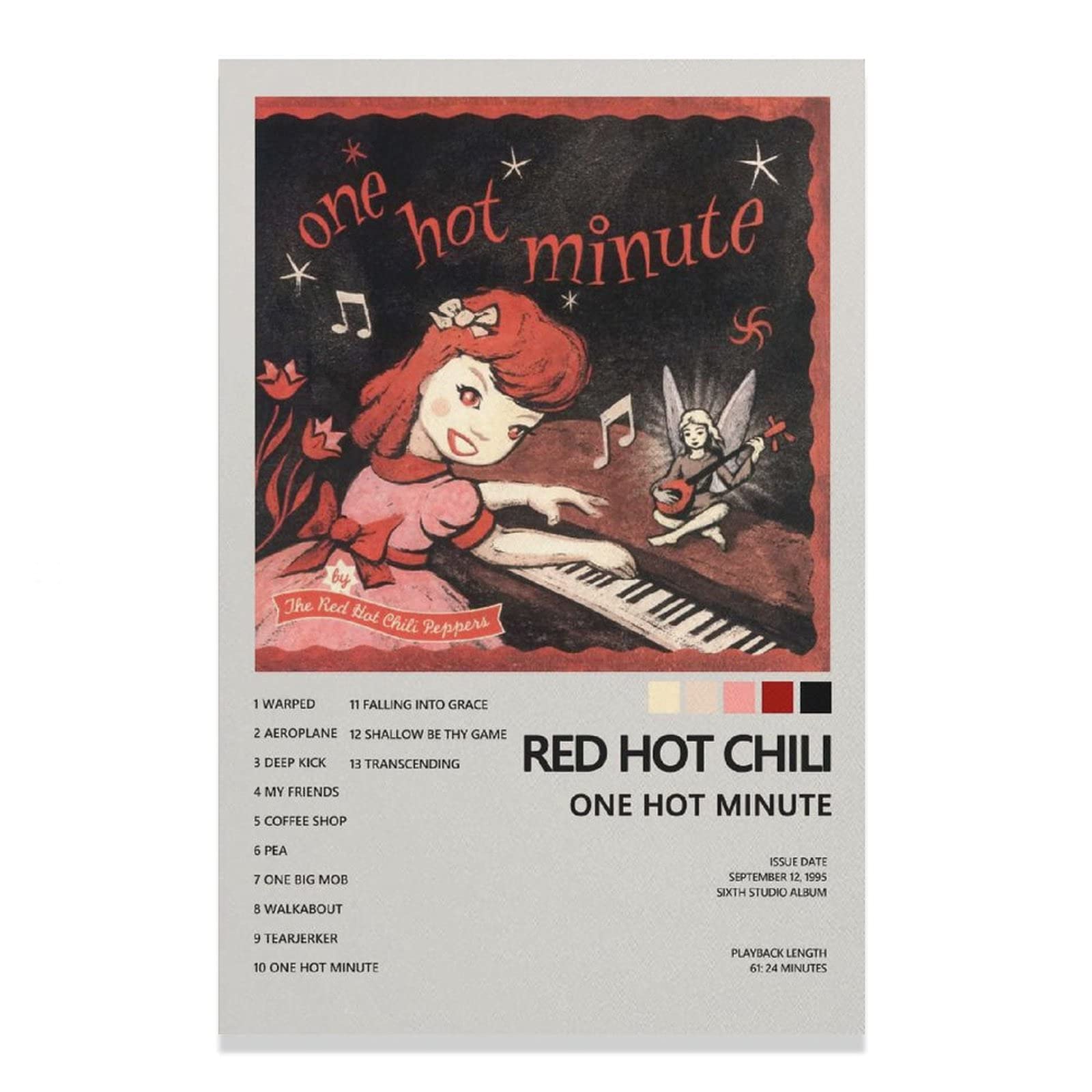 Red Hot Chili Peppers One Hot Minute Canvas Poster - Unframed 16x24 inches (40x60cm) - Music Wall Art for Bedroom, Office & Living Room Decor - Perfect Gift for Rock Fans & Music Lovers