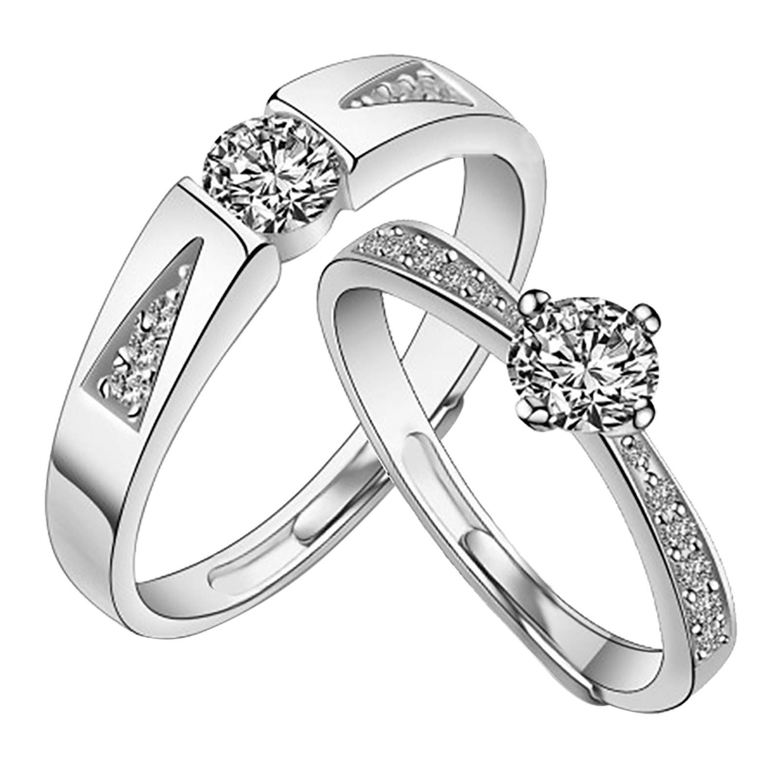 Elegant Wedding Ring Sets for Women - 2 Piece Couple Rings in Cool Copper with Adjustable Knot Opening & Gold Plating | Perfect for Engagement, Anniversary, and Romantic Gift Giving