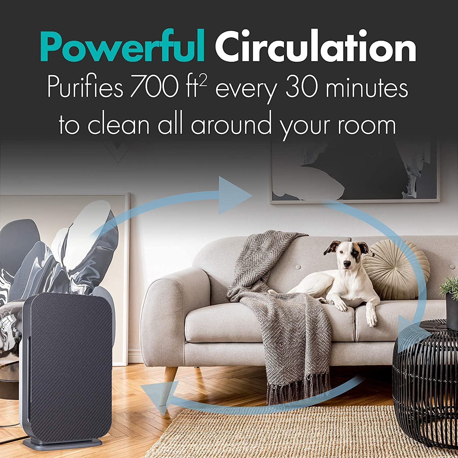 Alen BreatheSmart Flex Air Purifier with HEPA & VOC/Smoke Filter - Covers 1400 Sq. Ft - Removes Allergens, Dust, Mold, VOCs & Smoke - Ideal for Bedrooms, Living Rooms & Offices - Quiet Air Cleaner for Better Sleep & Allergy Relief