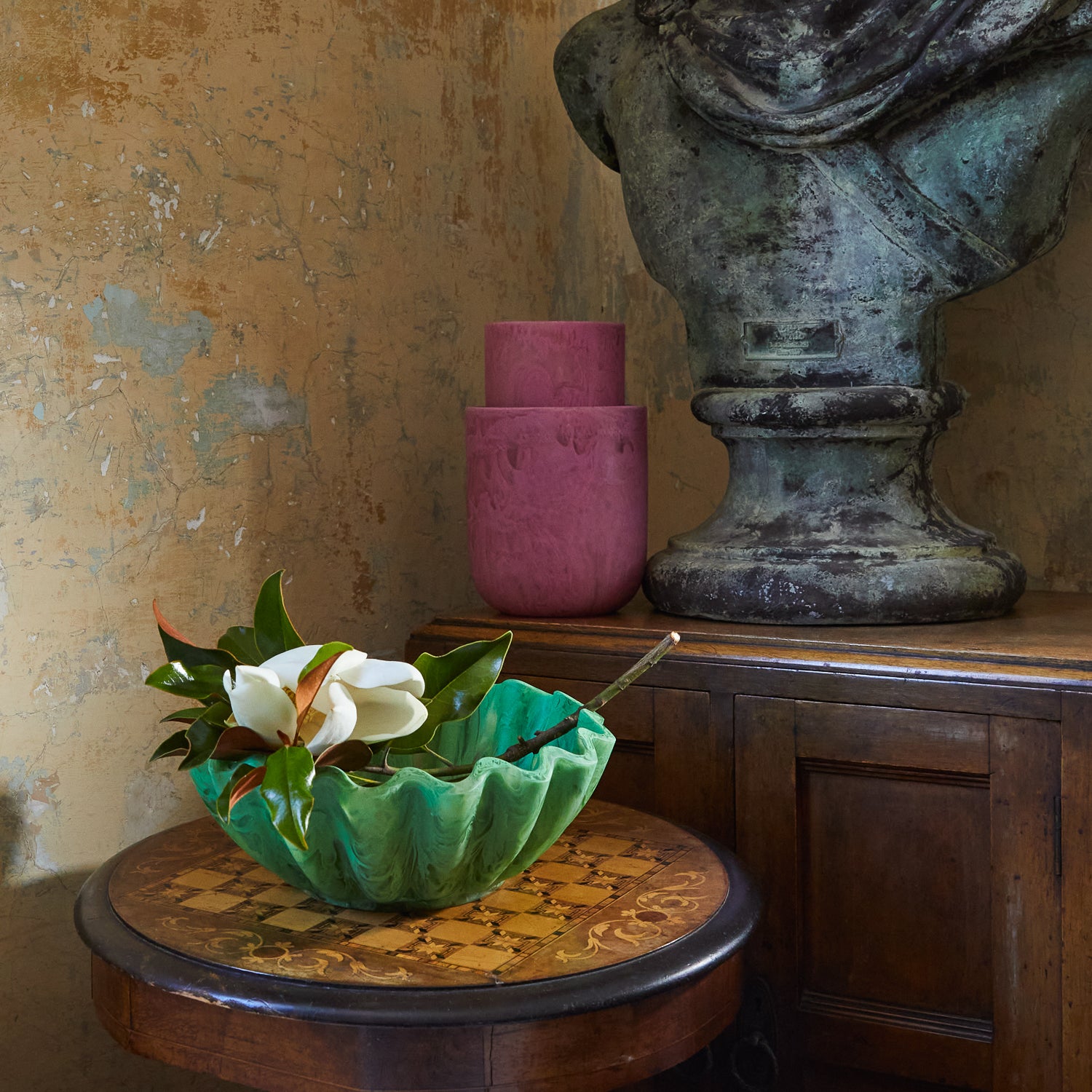 Amisha Vase Fuchsia - Elegant Handcrafted Ceramic Flower Vase for Home Decor, Wedding Centerpieces & Gift Giving